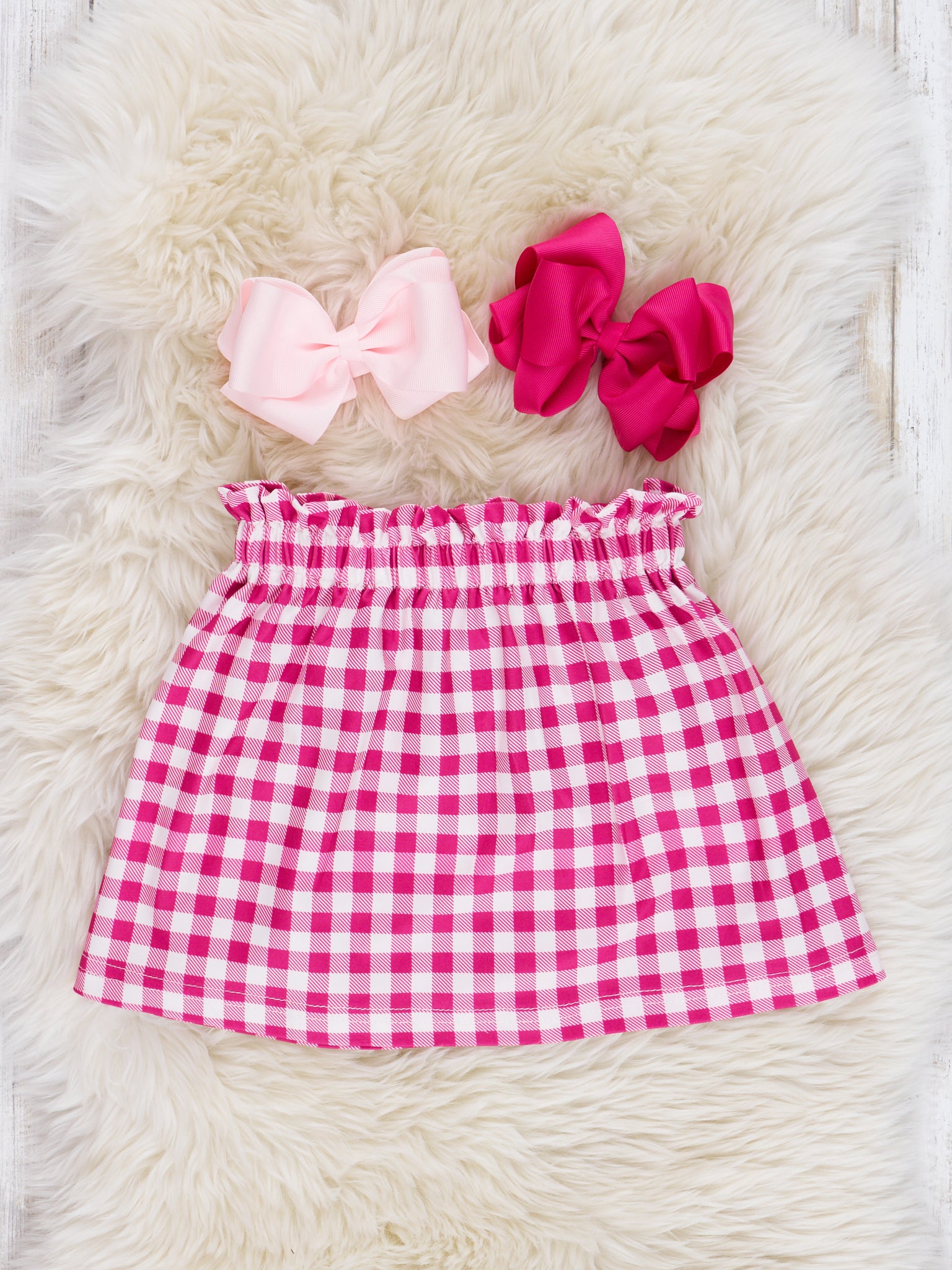 Magenta & Cinnamon Gingham Pumpkin Outfit - Marie Nicole Clothing