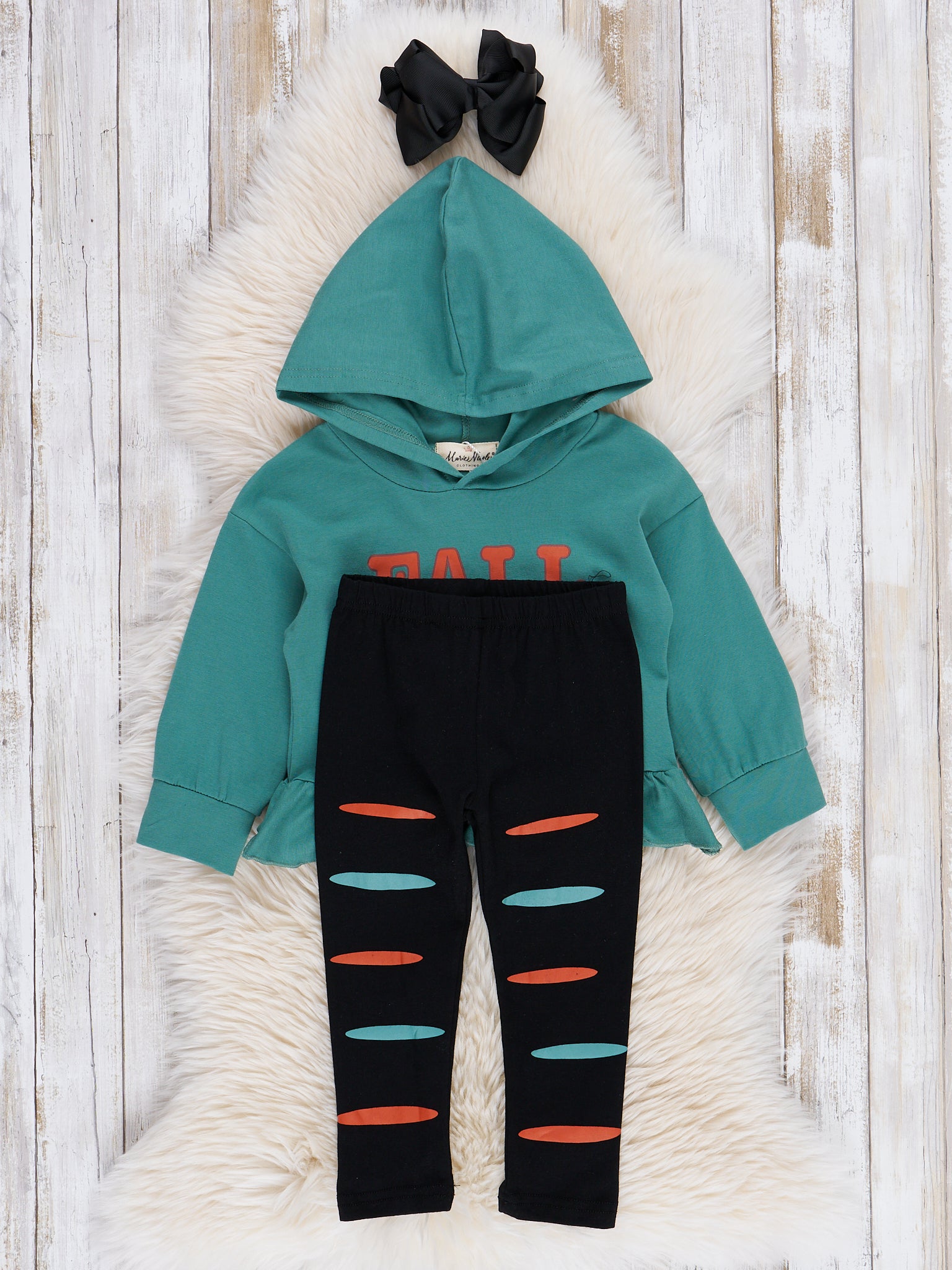 Turquoise & Black "Fall Vibes" Outfit - Marie Nicole Clothing