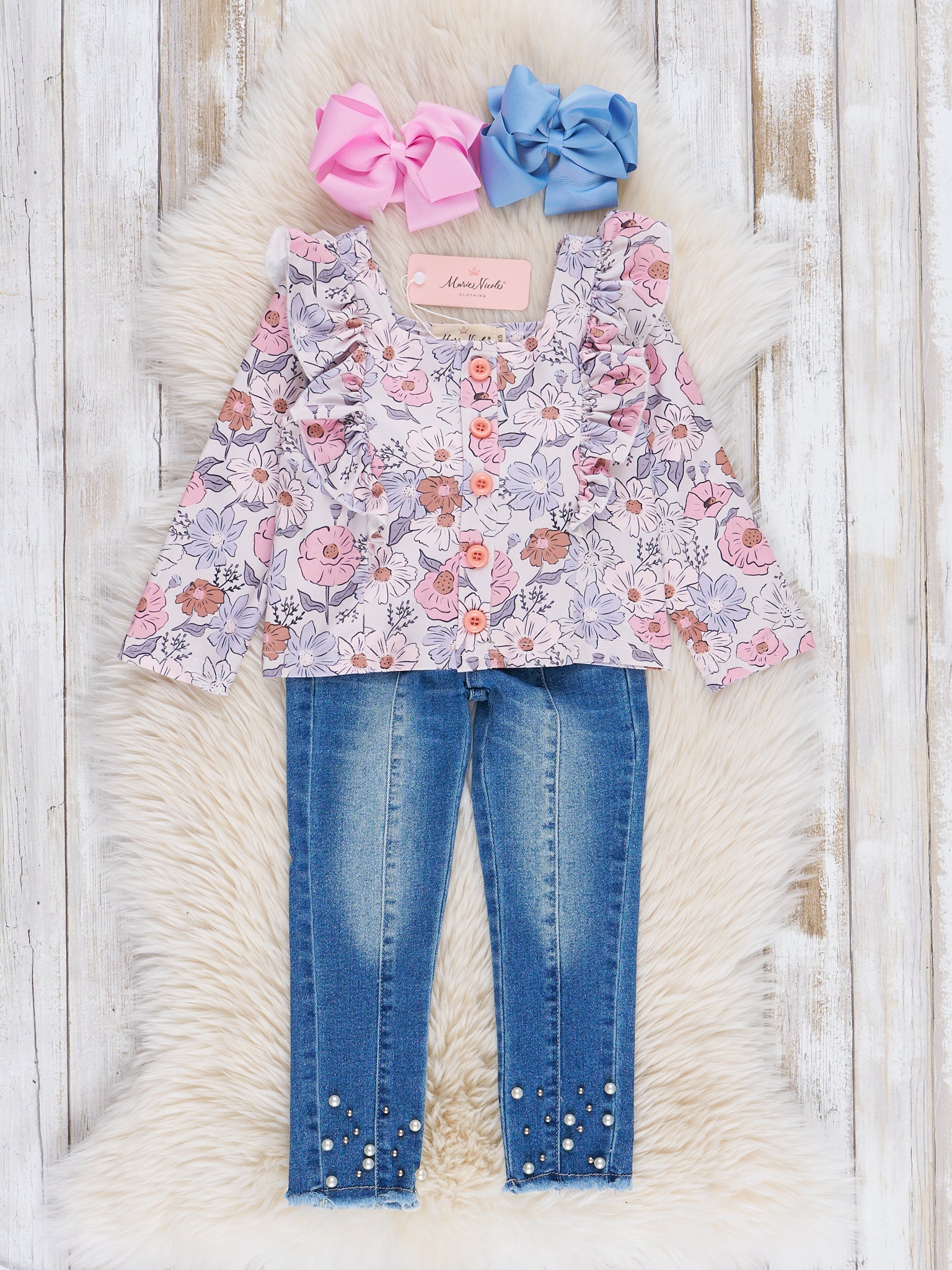 Sweet Rosegarden Denim Outfit - Marie Nicole Clothing