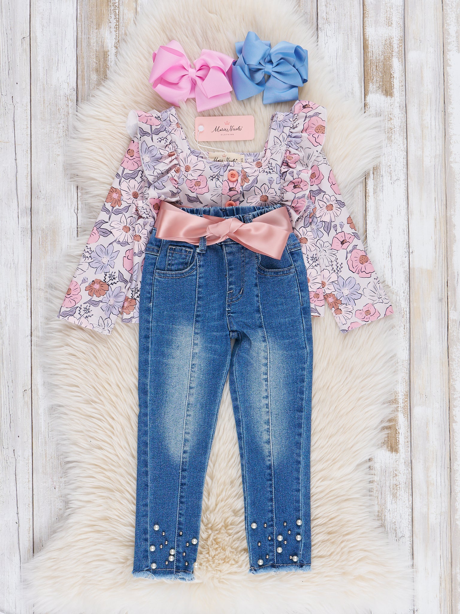 Sweet Rosegarden Denim Outfit - Marie Nicole Clothing