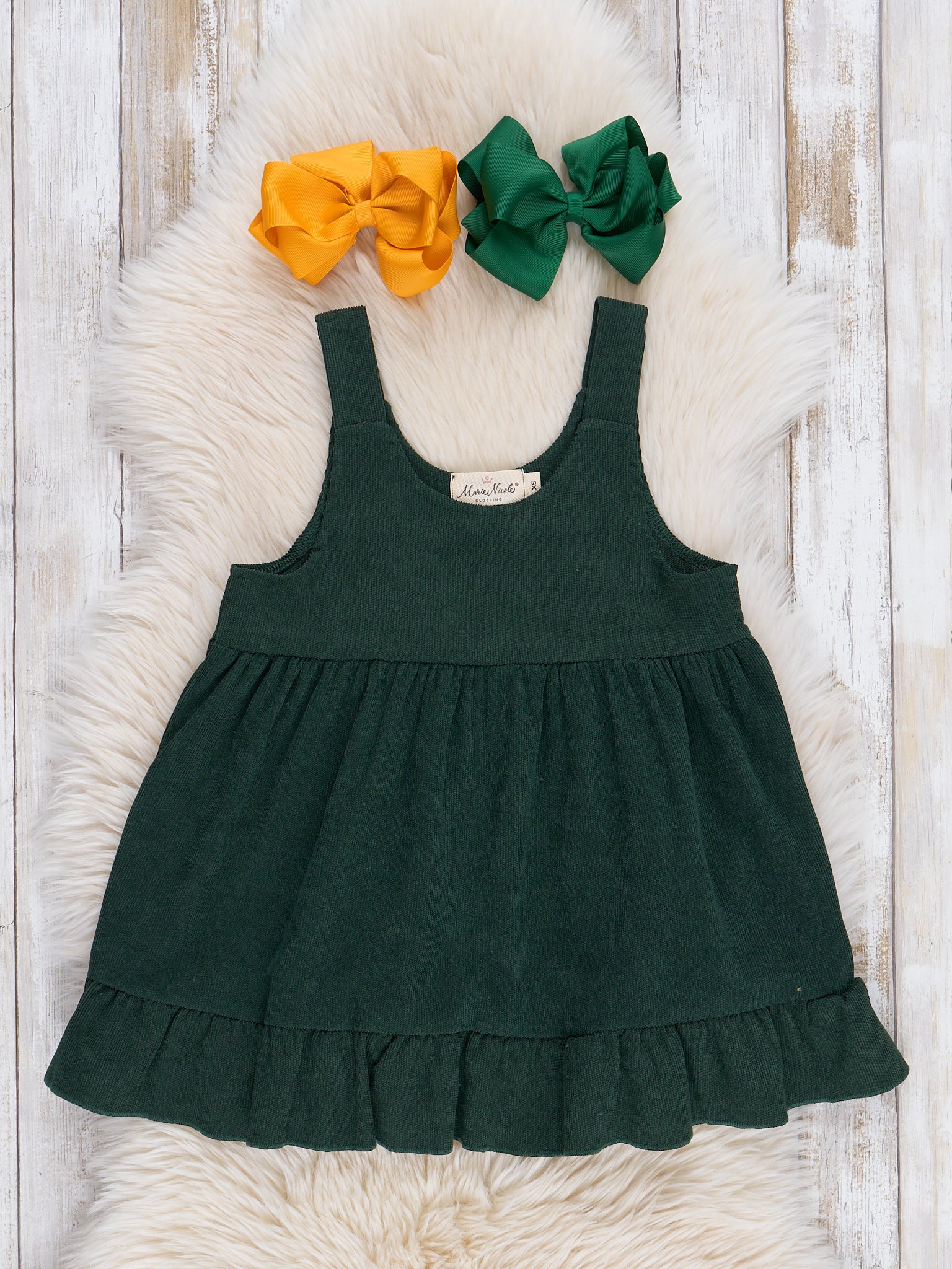 Green Sunflower Ruffle Skirtall Set - Marie Nicole Clothing