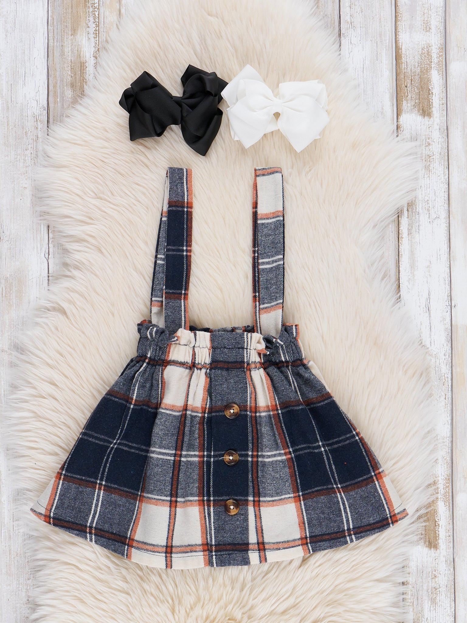 Navy Plaid "Happy Fall Y'all" Skirtall Set - Marie Nicole Clothing