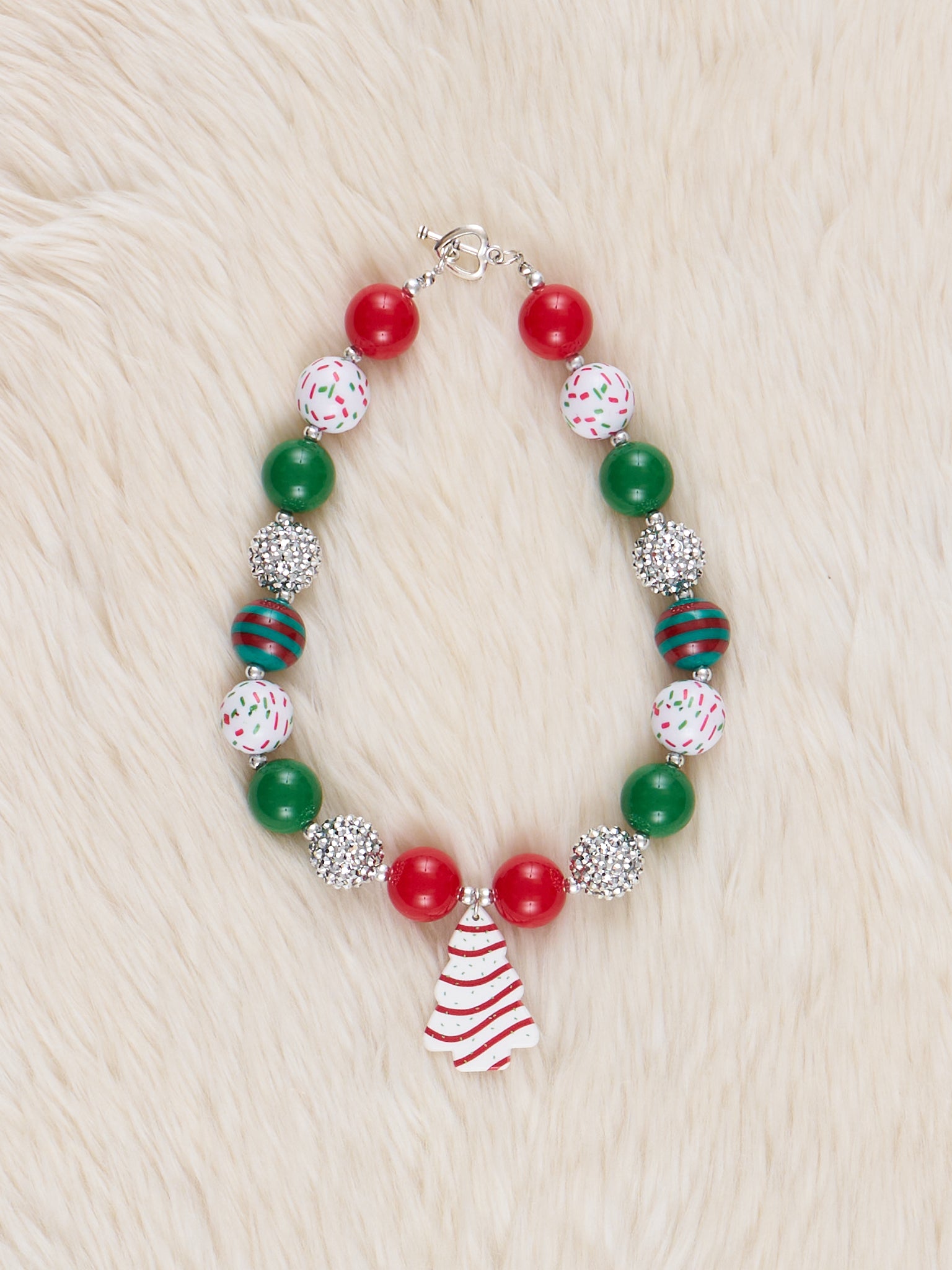 Sparkle Tree Treat Charm Bubblegum Necklace - Marie Nicole Clothing