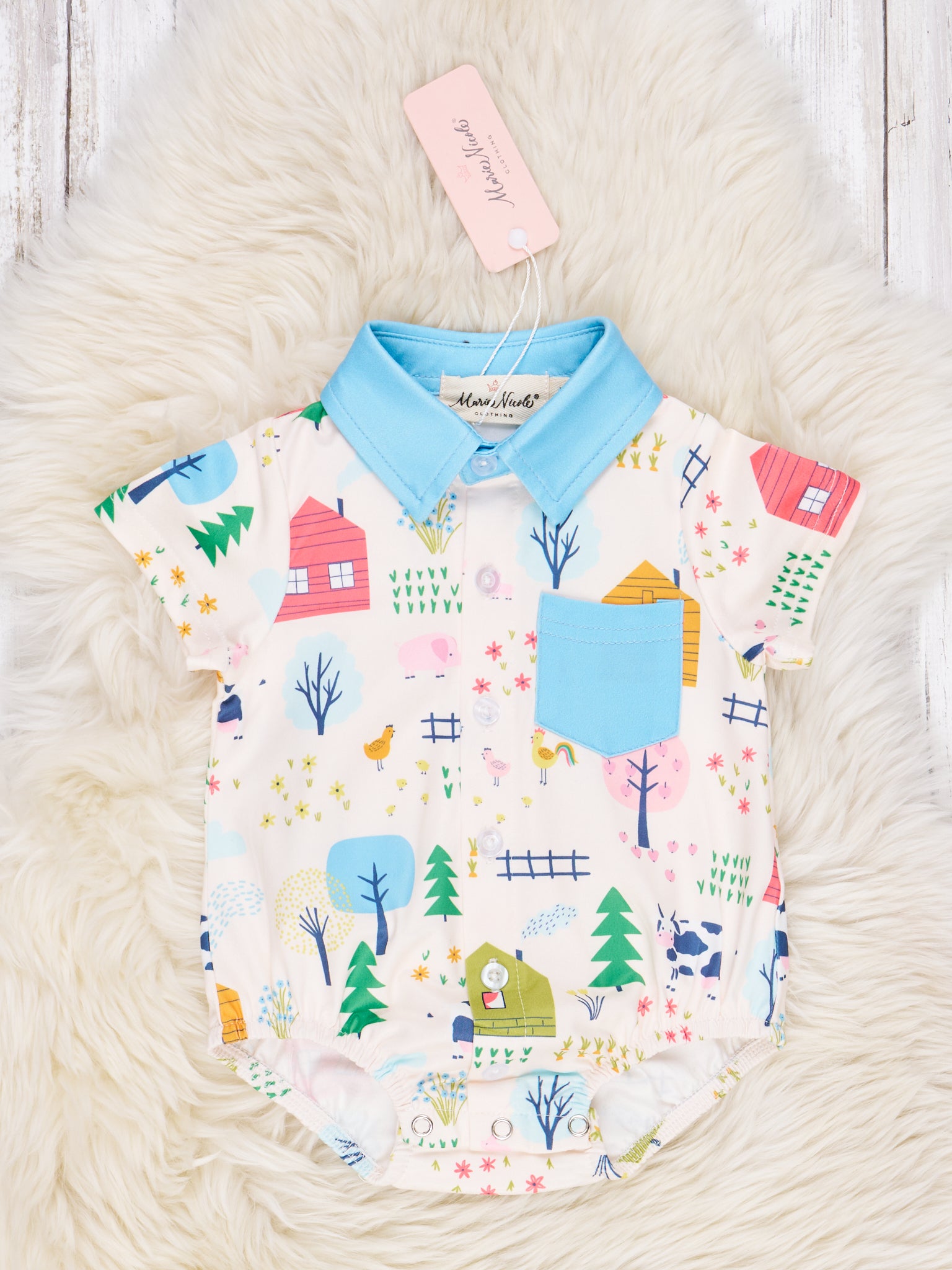 Barn Life Polo Romper - Marie Nicole Clothing