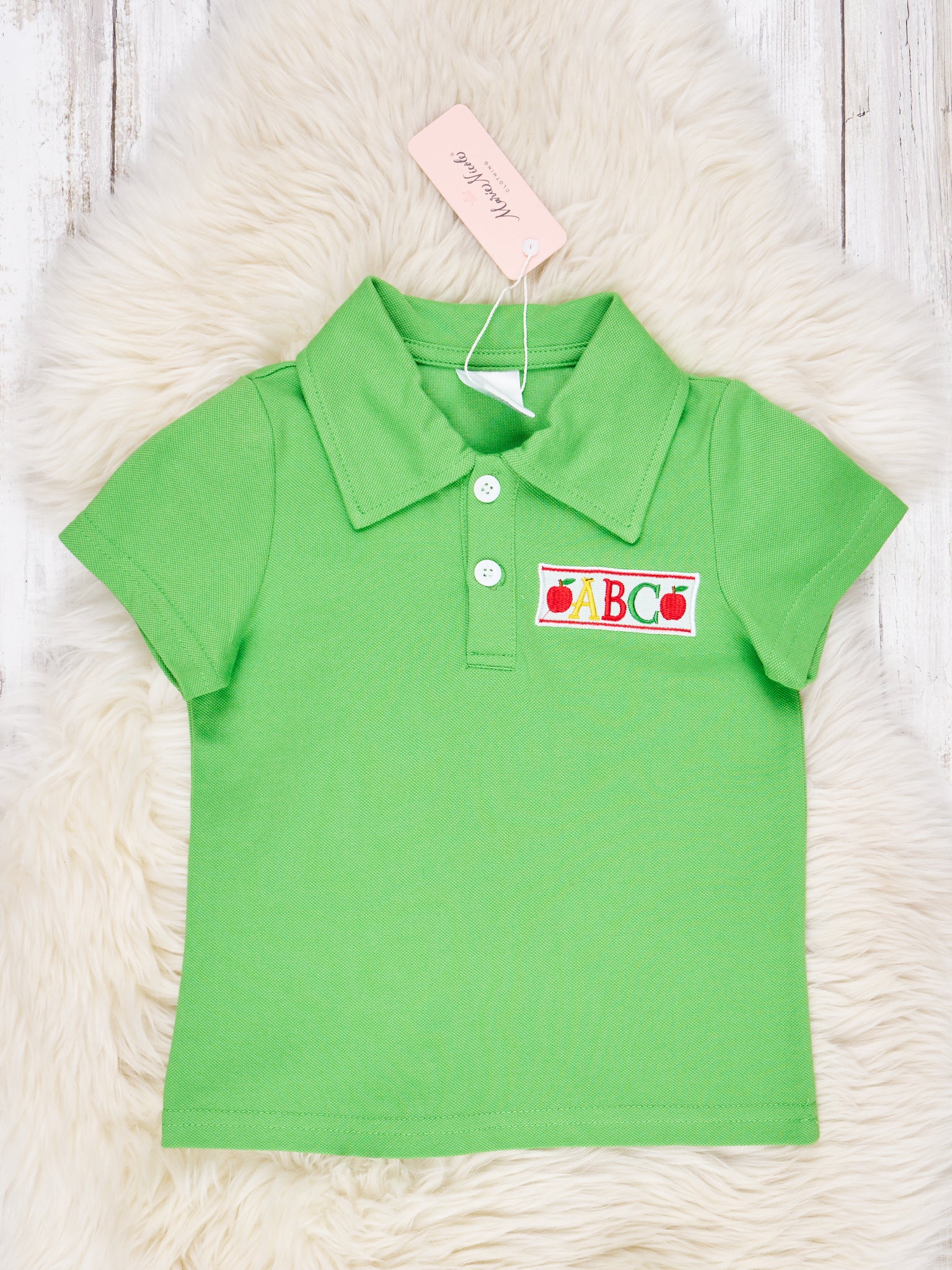 Green "ABC" Polo - Marie Nicole Clothing