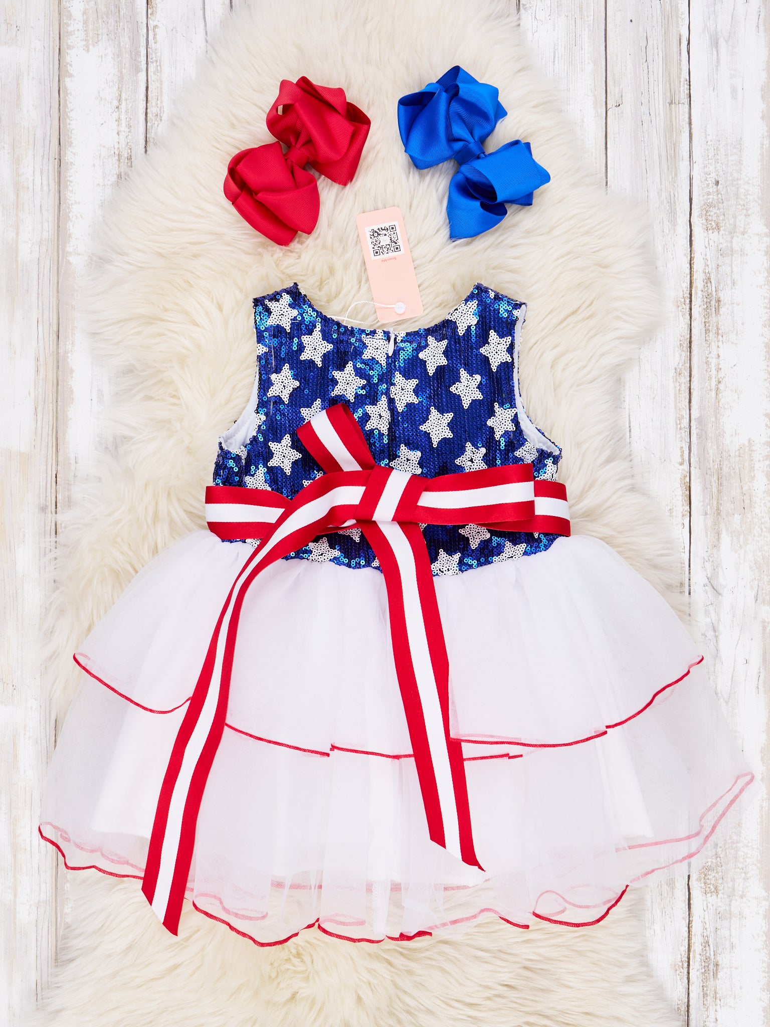 Stars & Stripes Tulle Sequin Dress - Marie Nicole Clothing