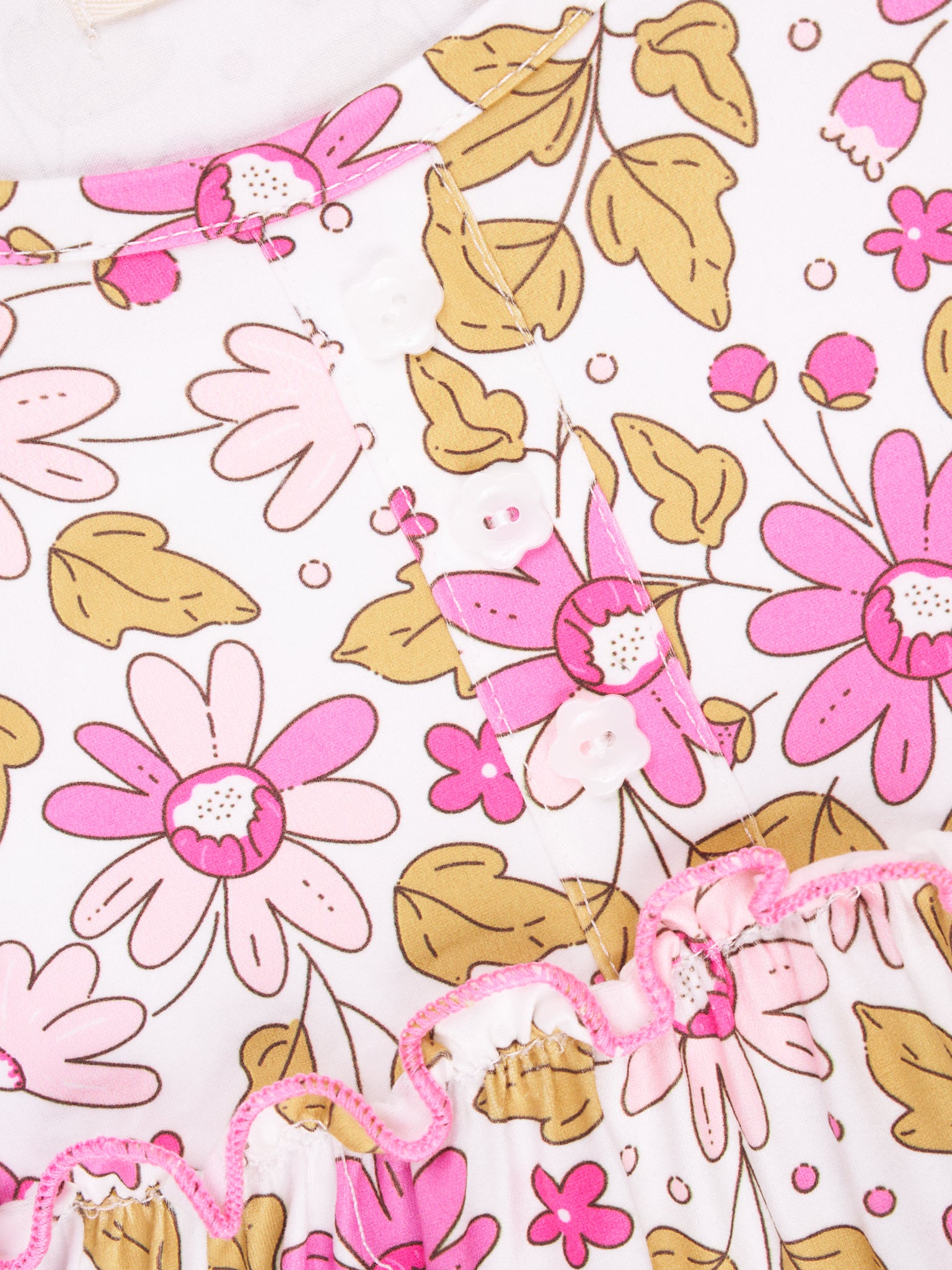 Fuchsia Daisy Ruffle Dress - Marie Nicole Clothing