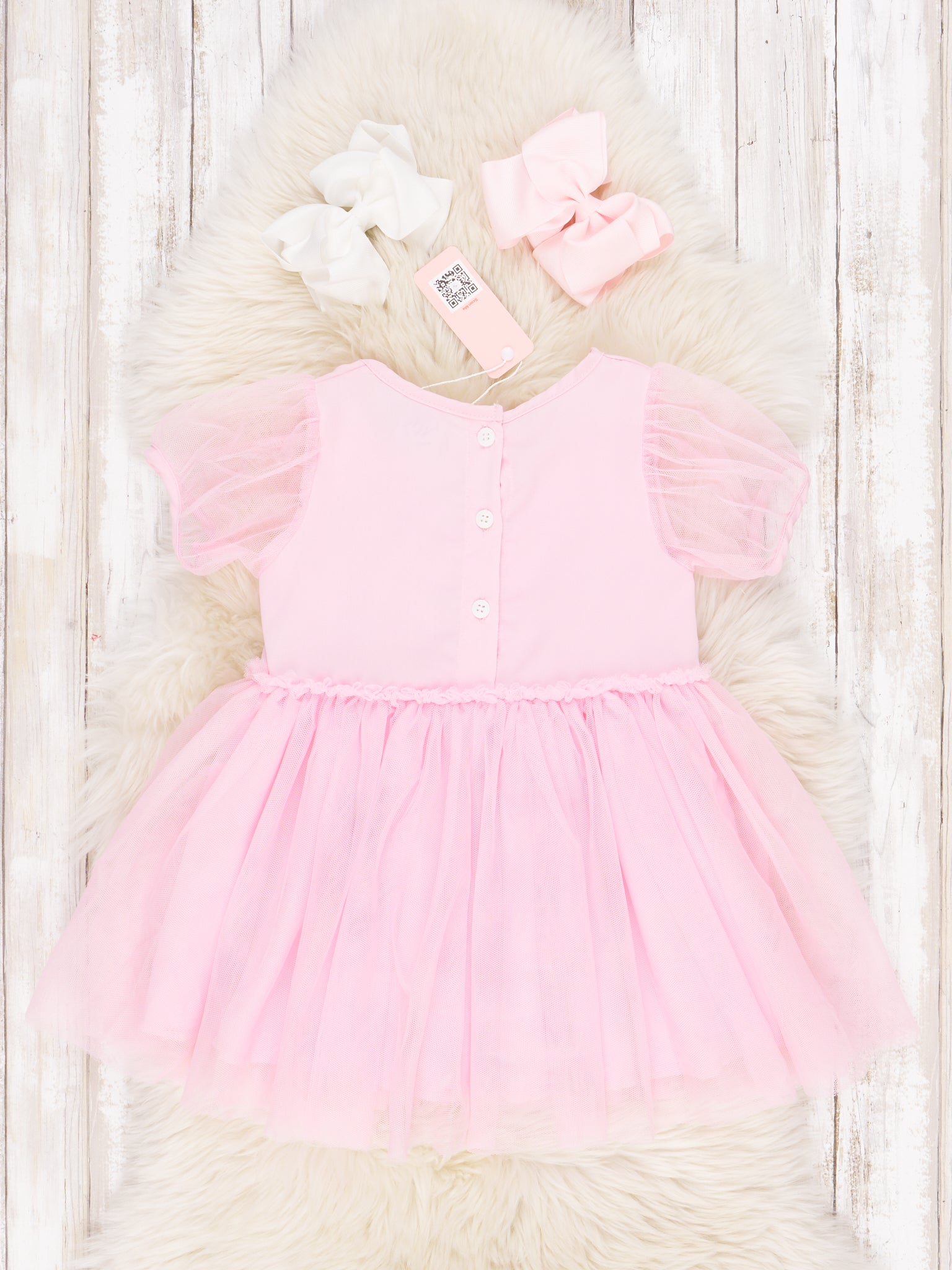 Pink Tulle Bow Dress - Marie Nicole Clothing