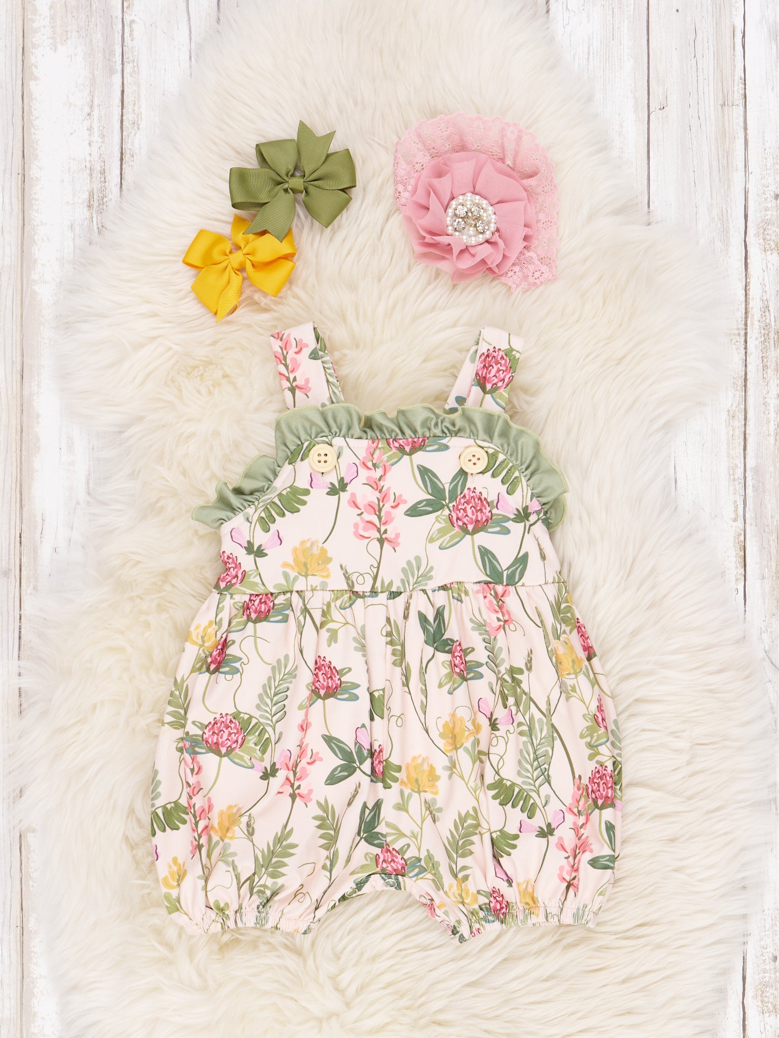 Tropical Ruffle Romper - Marie Nicole Clothing