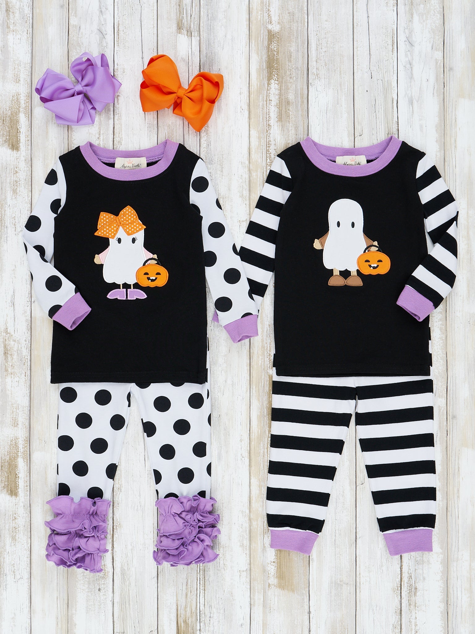 Purple Boo Friends Pajamas - Girls & Boys - Marie Nicole Clothing