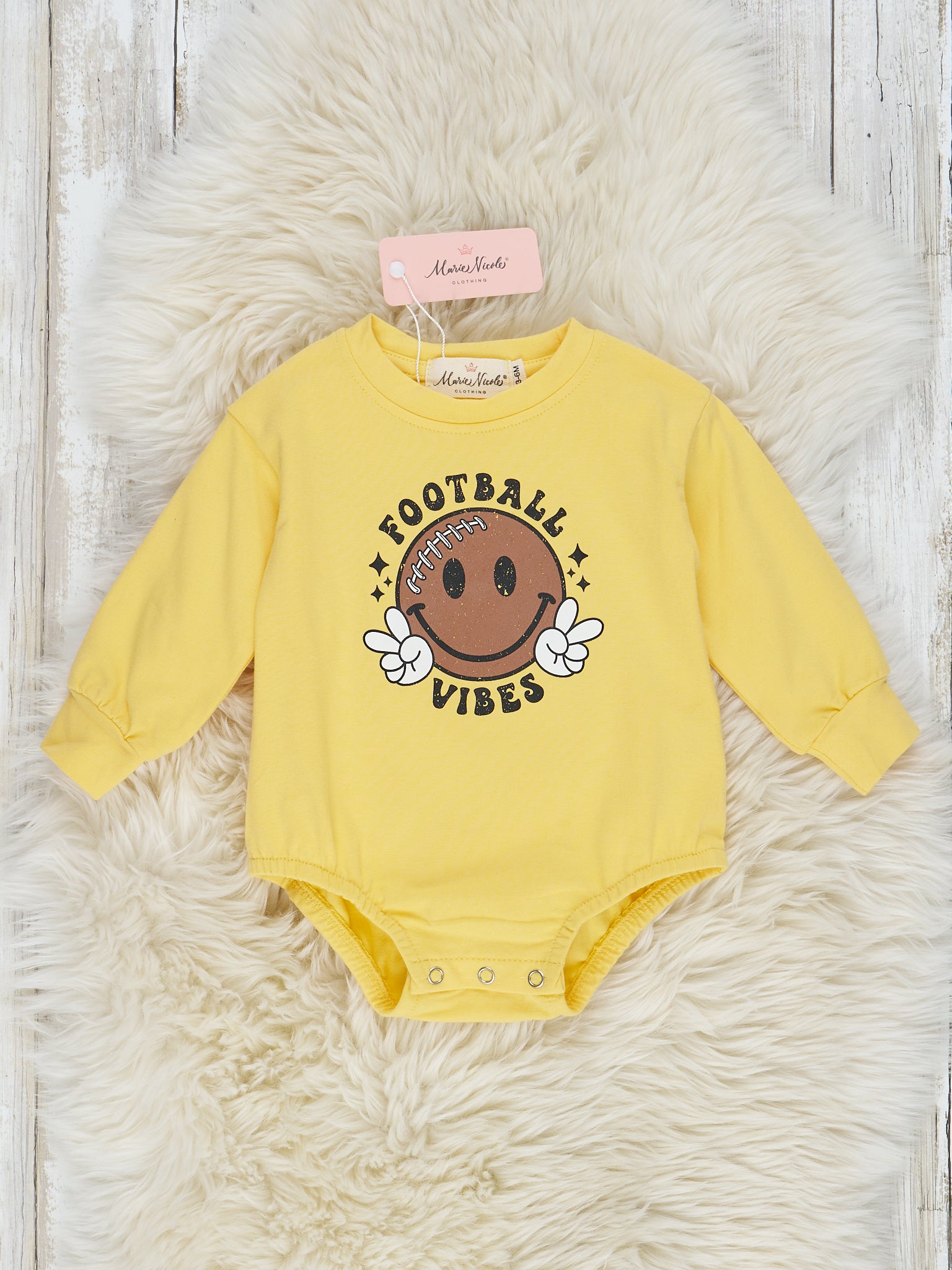 Mom & Me Yellow "Football Vibes" Top - Marie Nicole Clothing