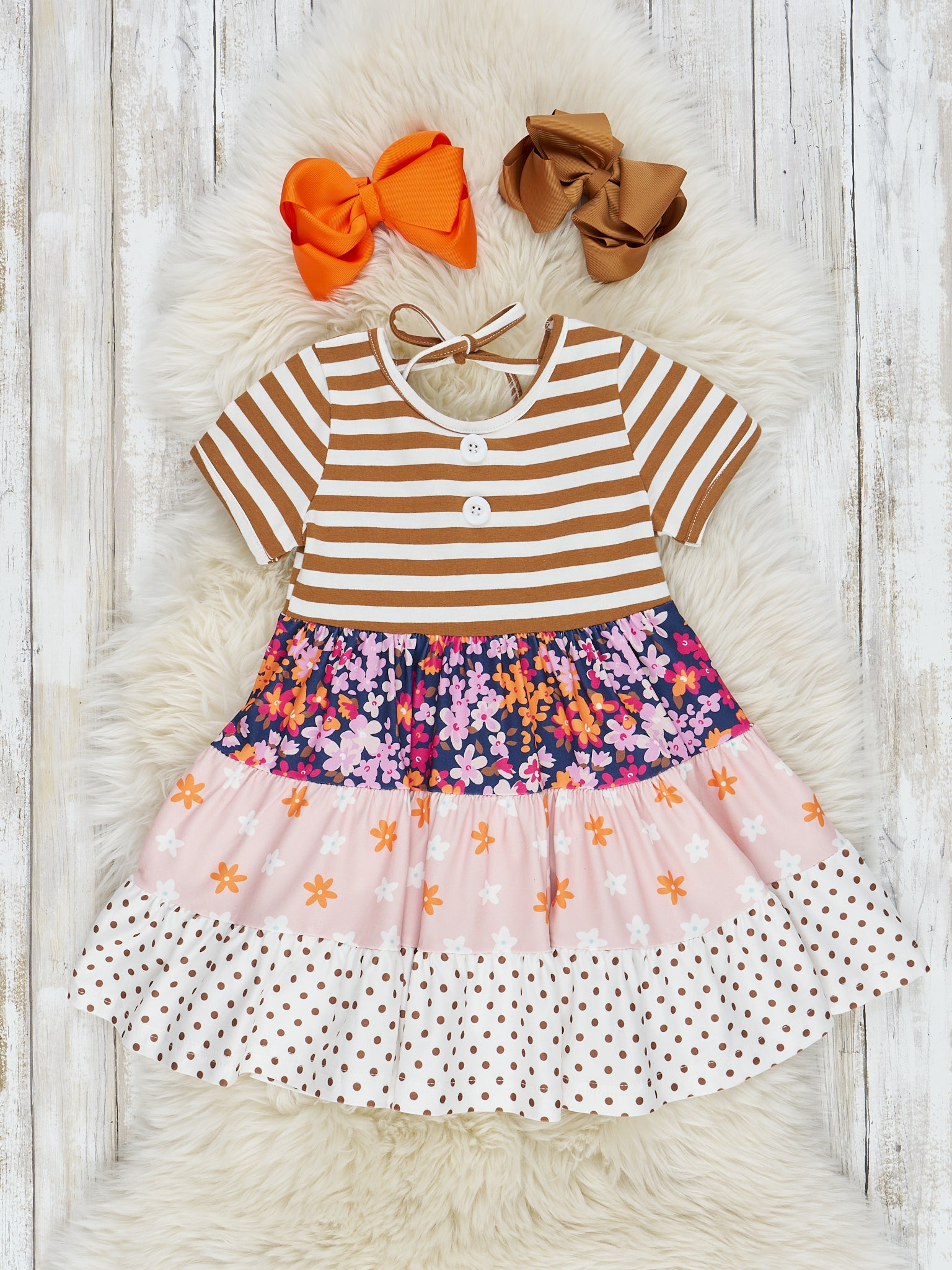 Autumn Ditsy Floral Ruffle Dress - Marie Nicole Clothing