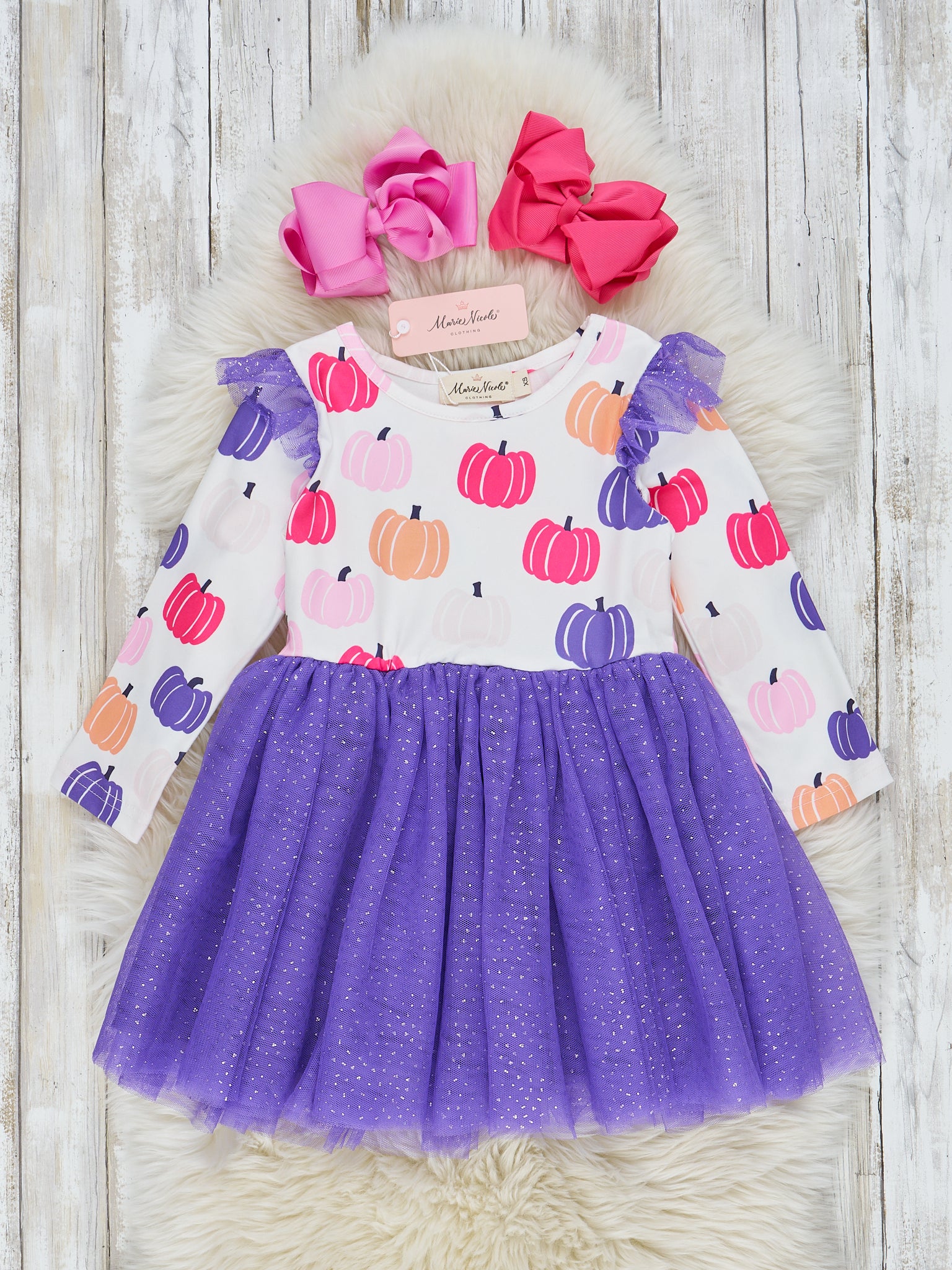 Indigo Sparkle Pumpkin Tulle Dress - Marie Nicole Clothing