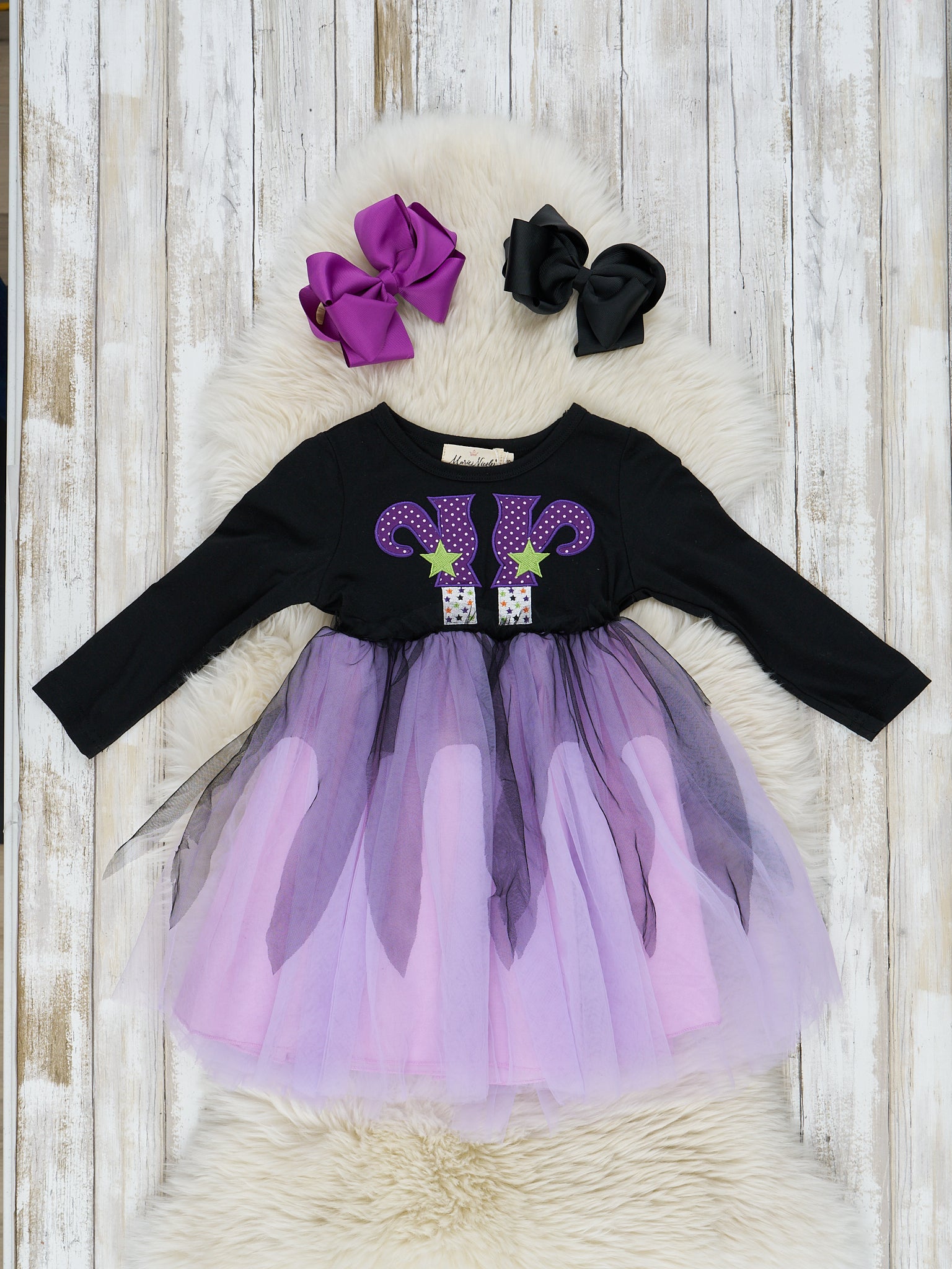Lavender & Black Witchy Tulle Dress - Marie Nicole Clothing