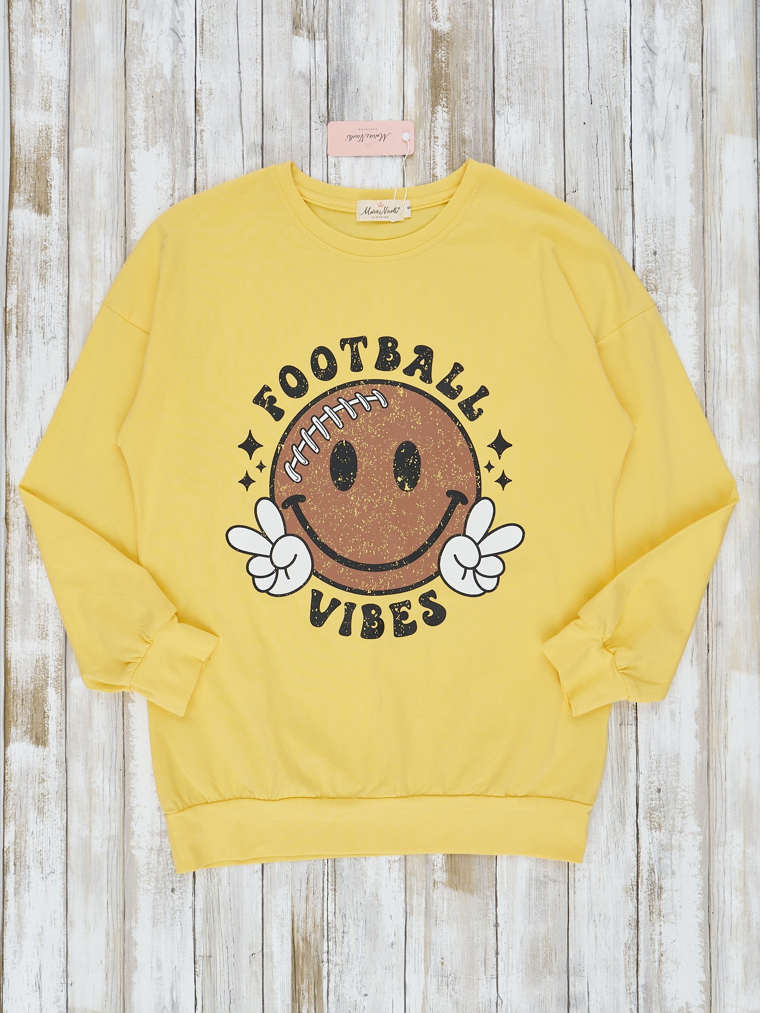 Mom & Me Yellow "Football Vibes" Top - Marie Nicole Clothing