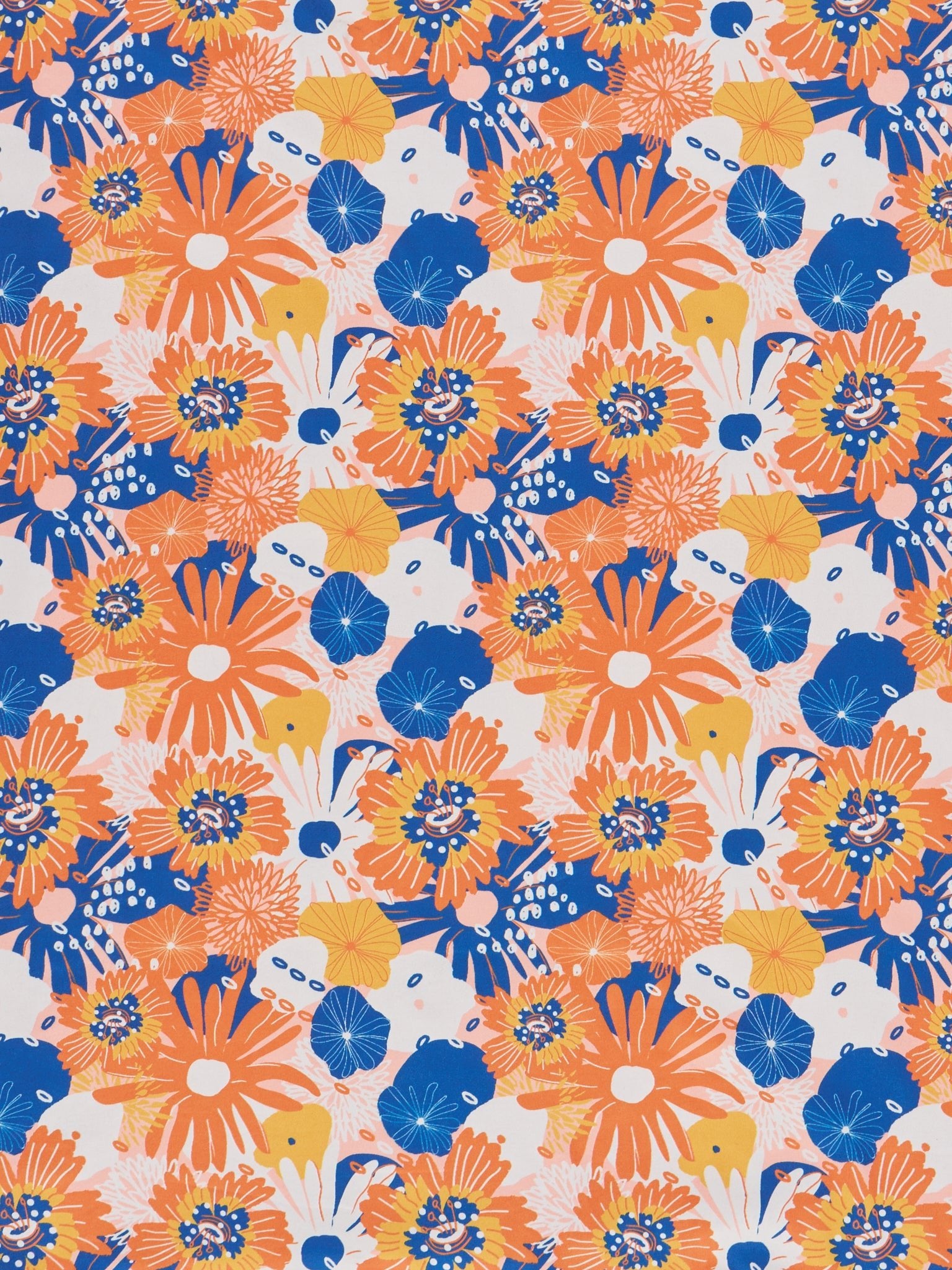 Navy & Orange Wildflowers Ruffle Minky Blanket - Marie Nicole Clothing