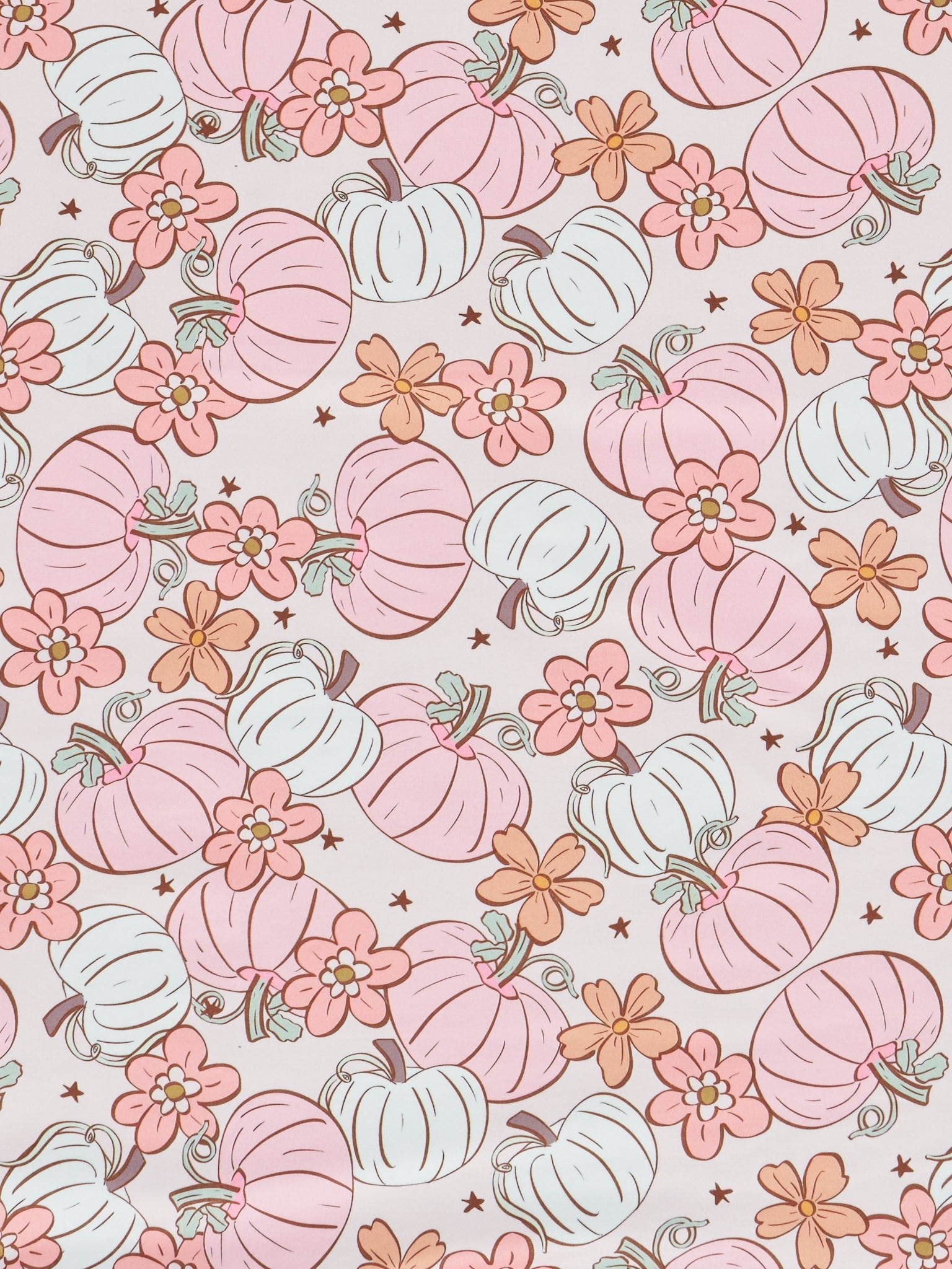 Pink & Green Doodle Pumpkin Garden Minky Blanket - Marie Nicole Clothing