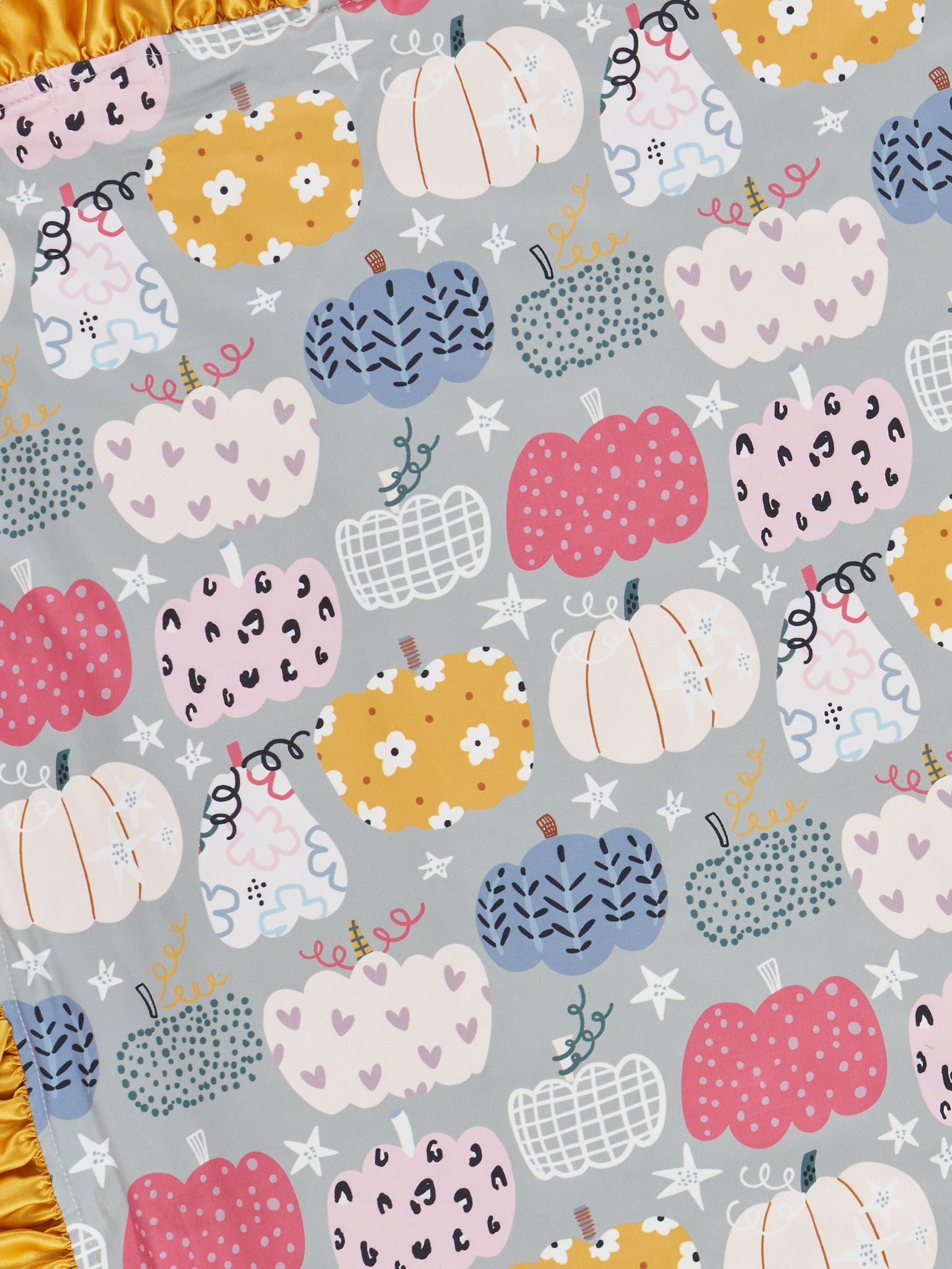 Sage Pumpkin Doodle Minky Ruffle Blanket - Marie Nicole Clothing