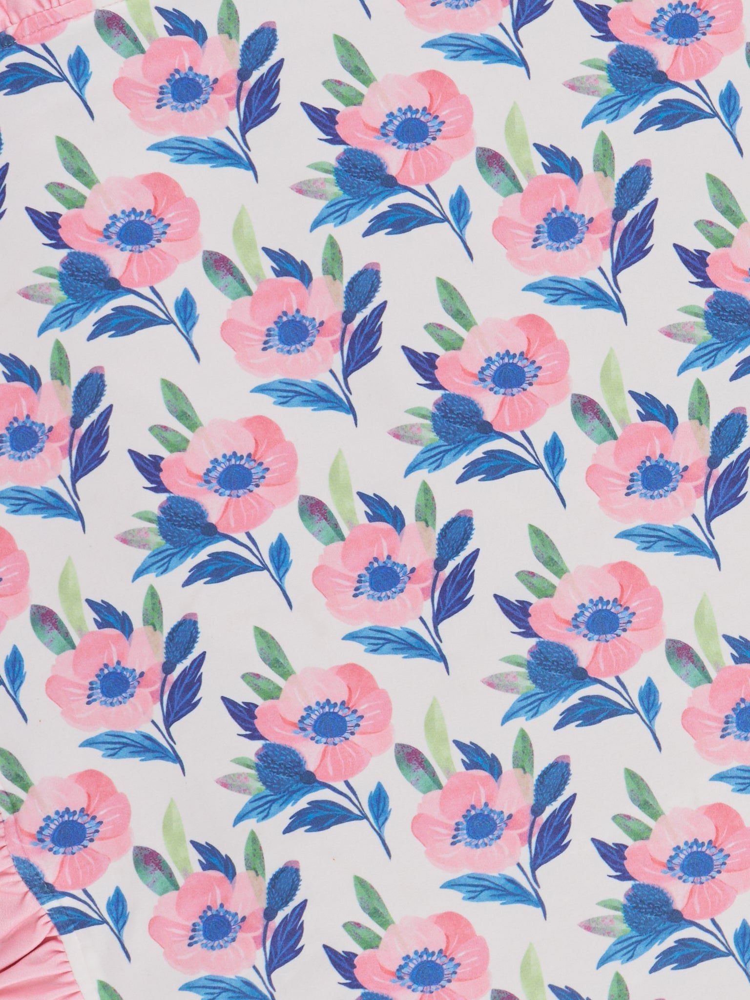 Navy & Pink Watercolor Ruffle Minky Blanket - Marie Nicole Clothing