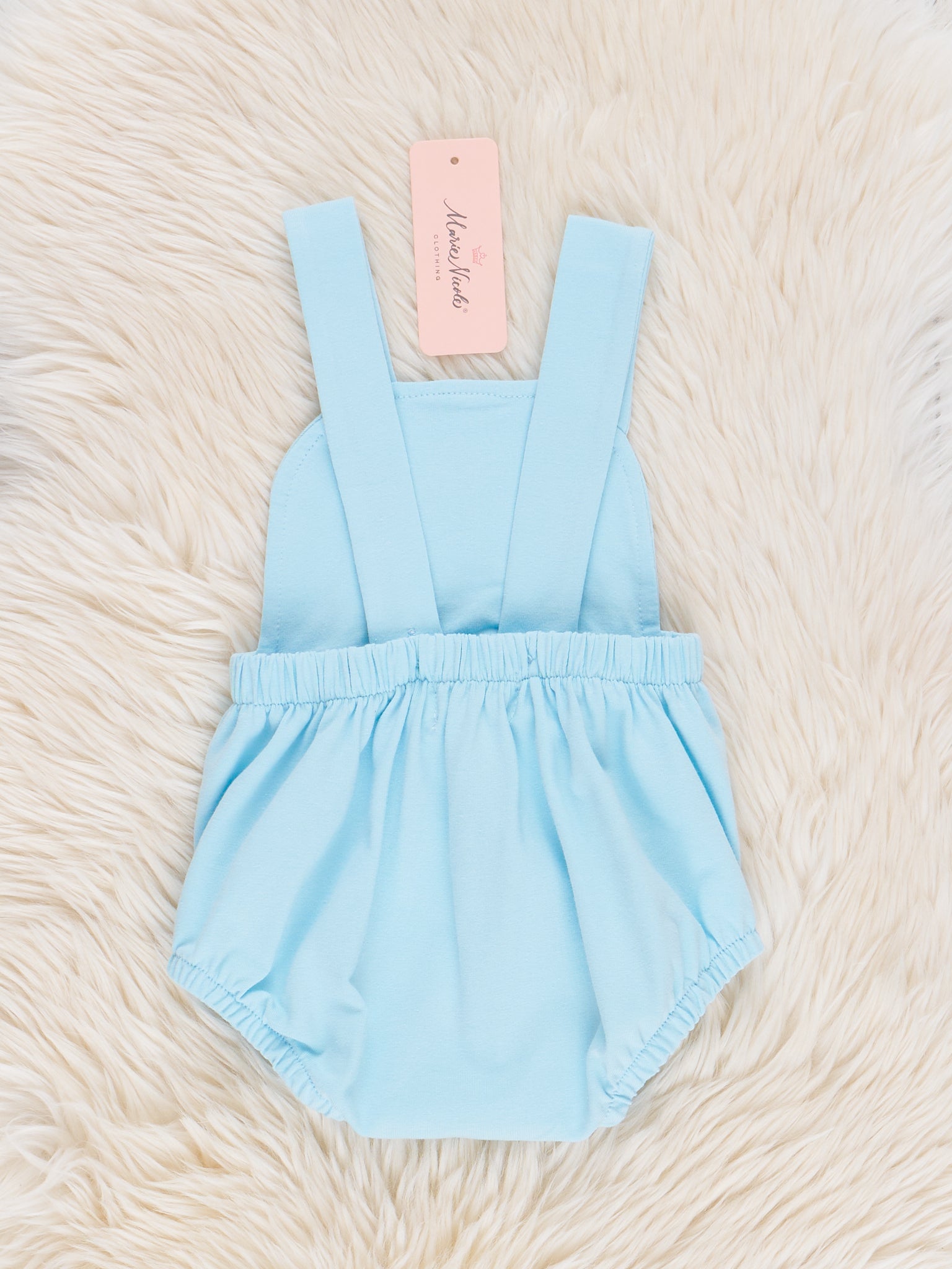 Plaid Embroidered Bunny Bubble Romper - Marie Nicole Clothing