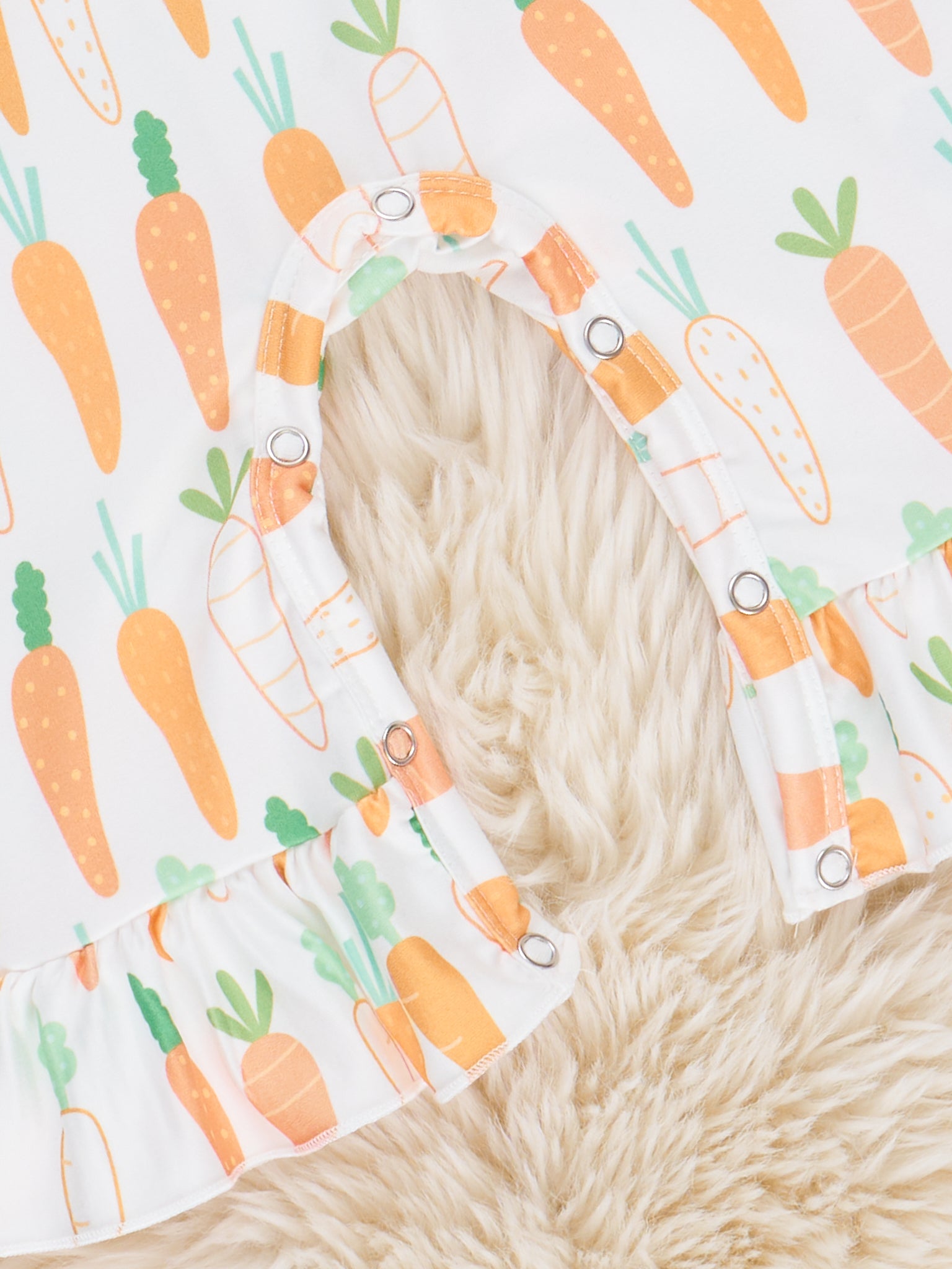 Bright Carrots & Gingham Ruffle Romper - Marie Nicole Clothing