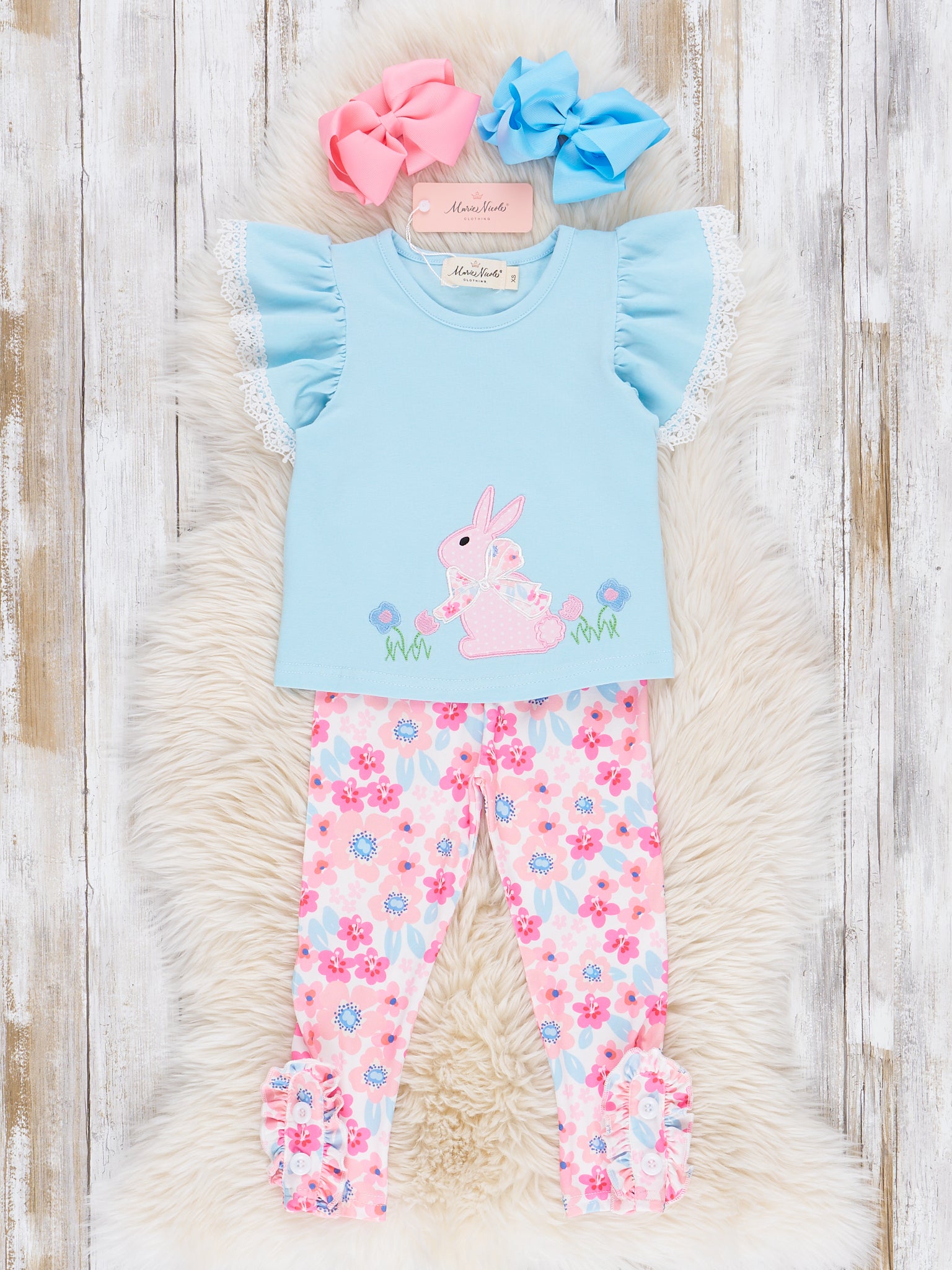 Lace Embroidered Bunny Outfit - Marie Nicole Clothing
