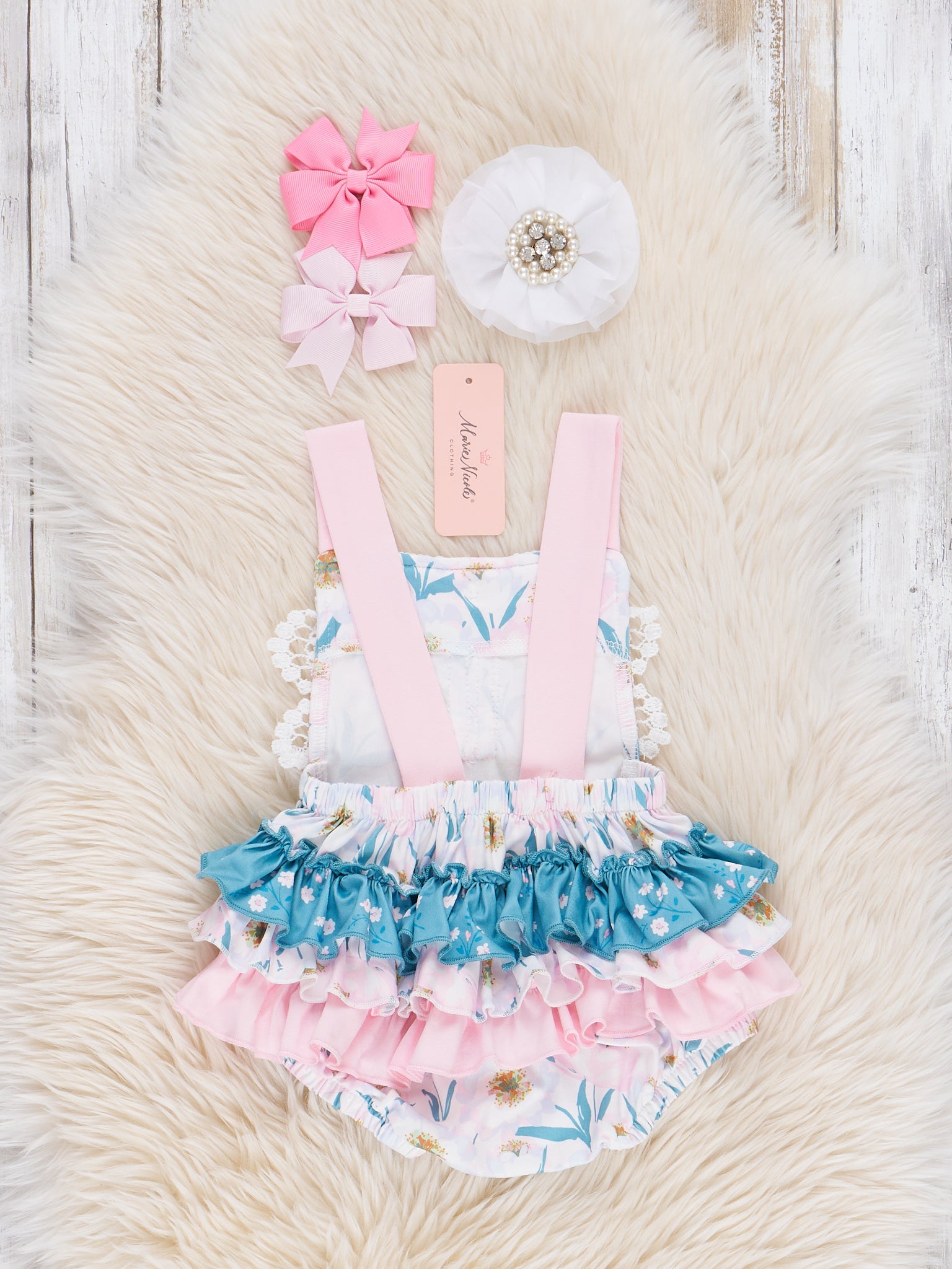 Boho Floral Lace Bubble Romper - Marie Nicole Clothing
