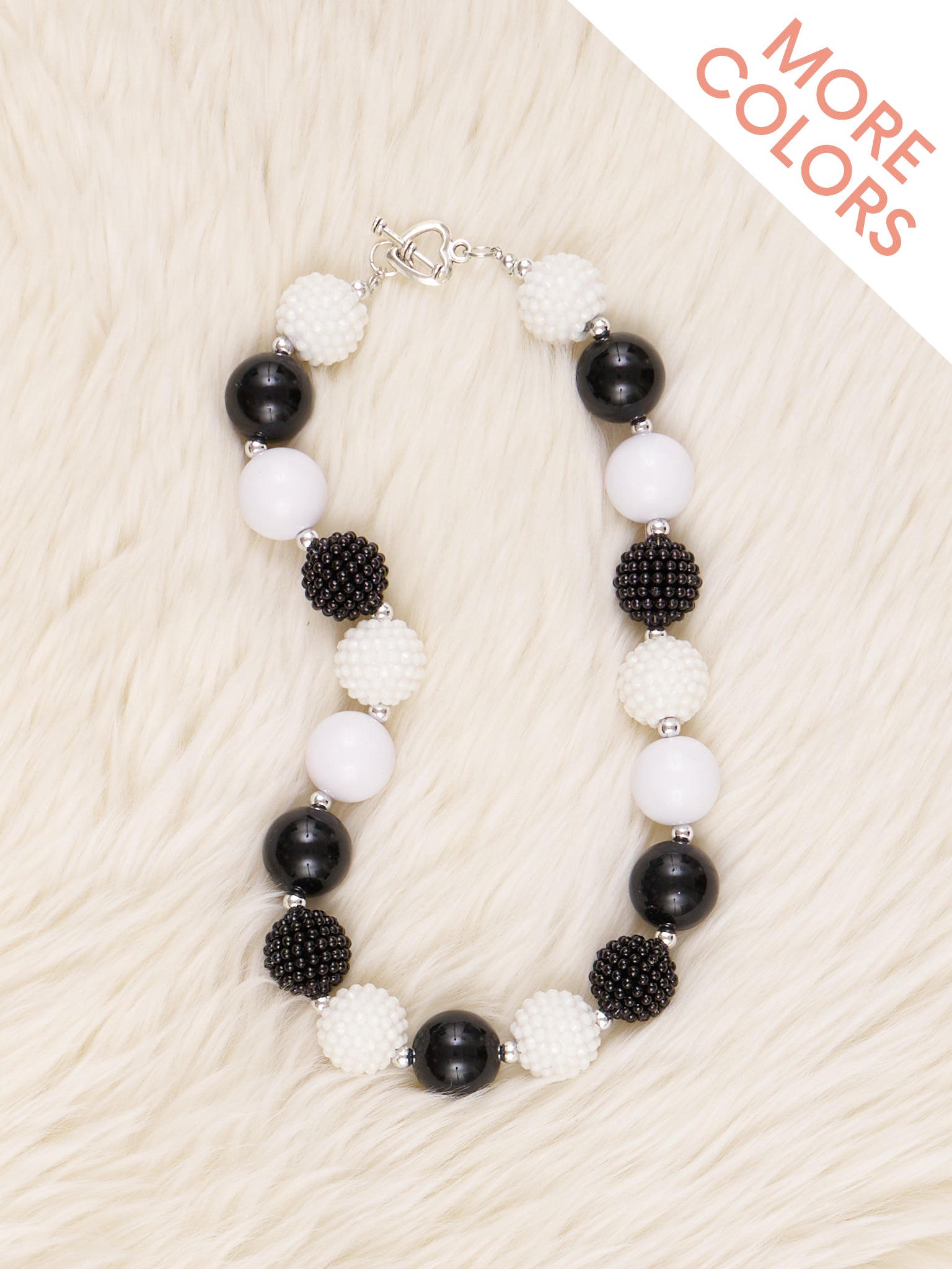 Black and Rhinestone Bubblegum Necklace - Marie Nicole Clothing