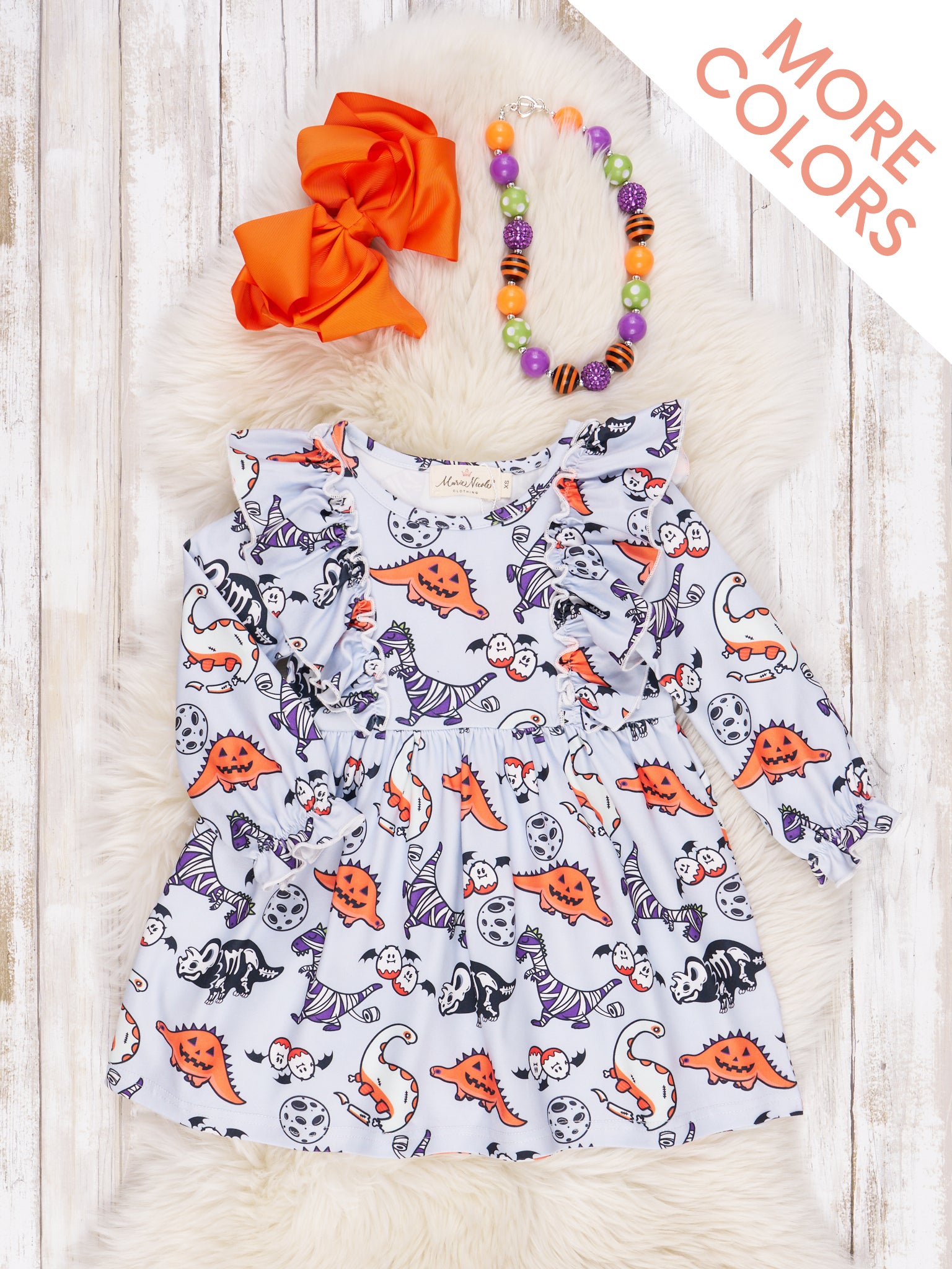 Happy Halloween Ruffle Dress - Marie Nicole Clothing