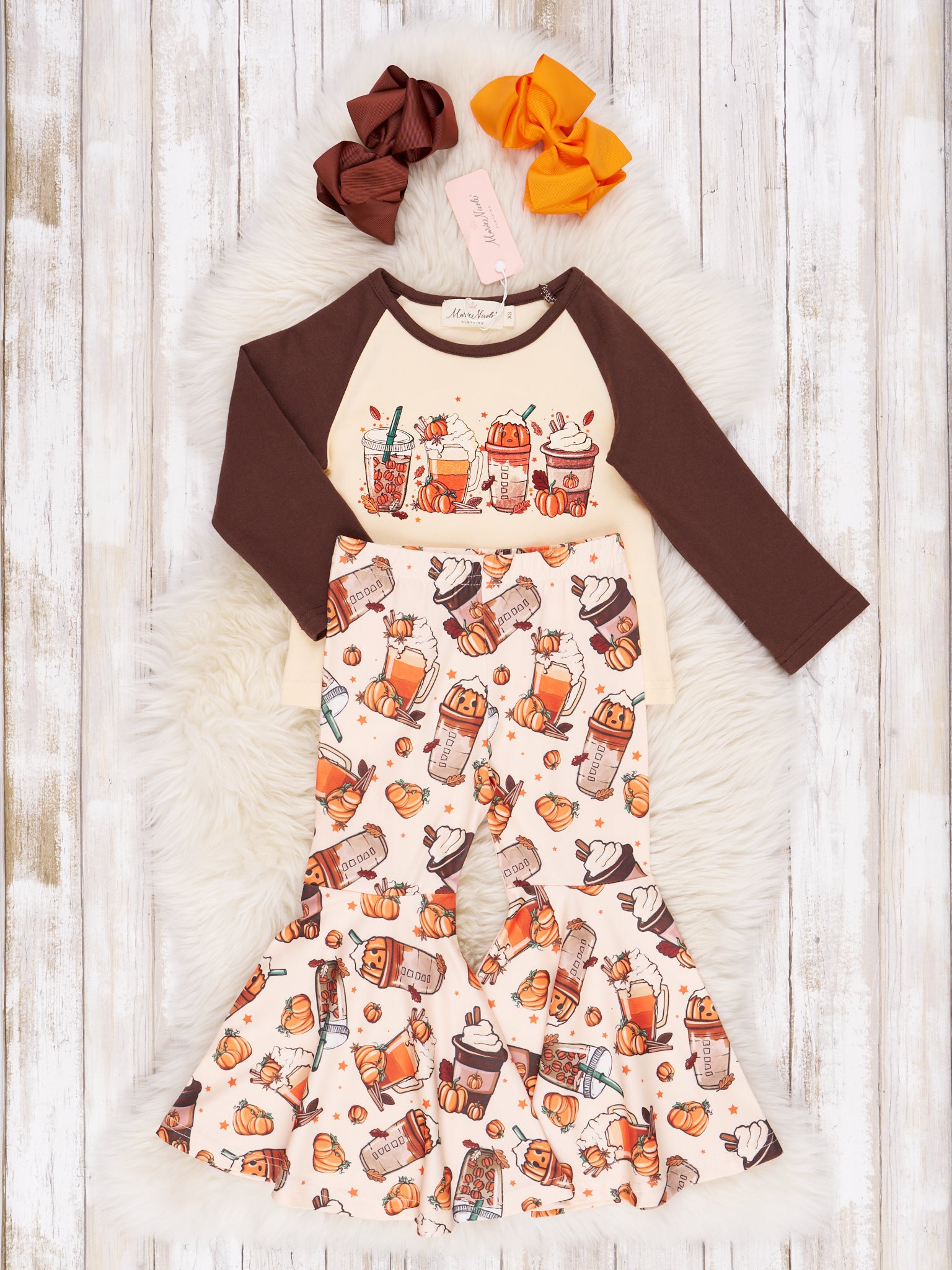 October Dreams Raglan Autumn Bell Bottom Outfit - Marie Nicole Clothing