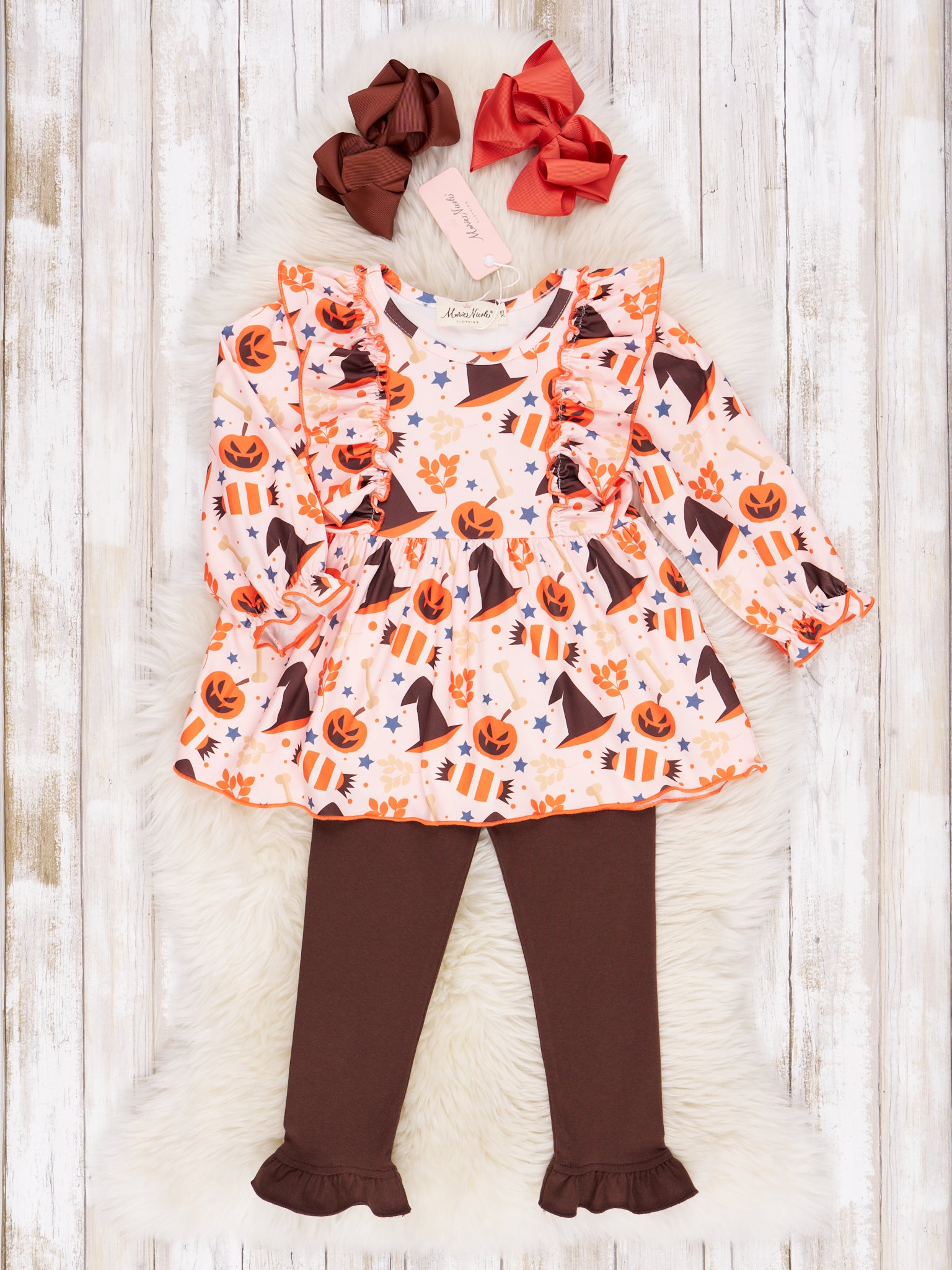 Happy Halloween Ruffle Outfit - Marie Nicole Clothing