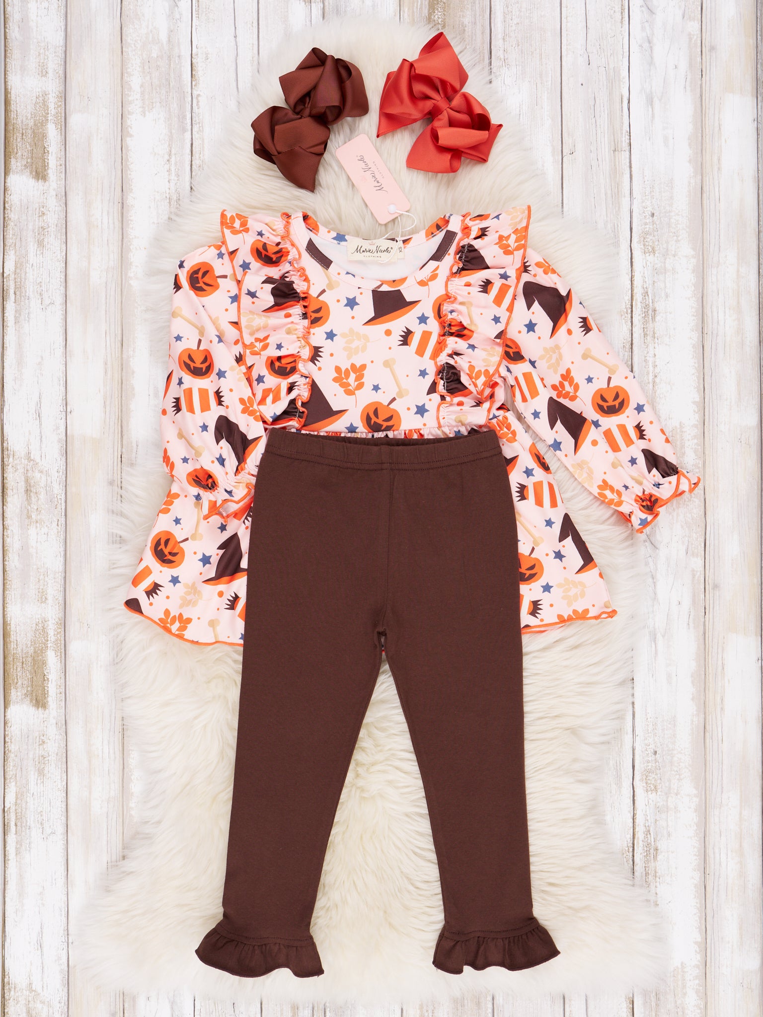 Happy Halloween Ruffle Outfit - Marie Nicole Clothing