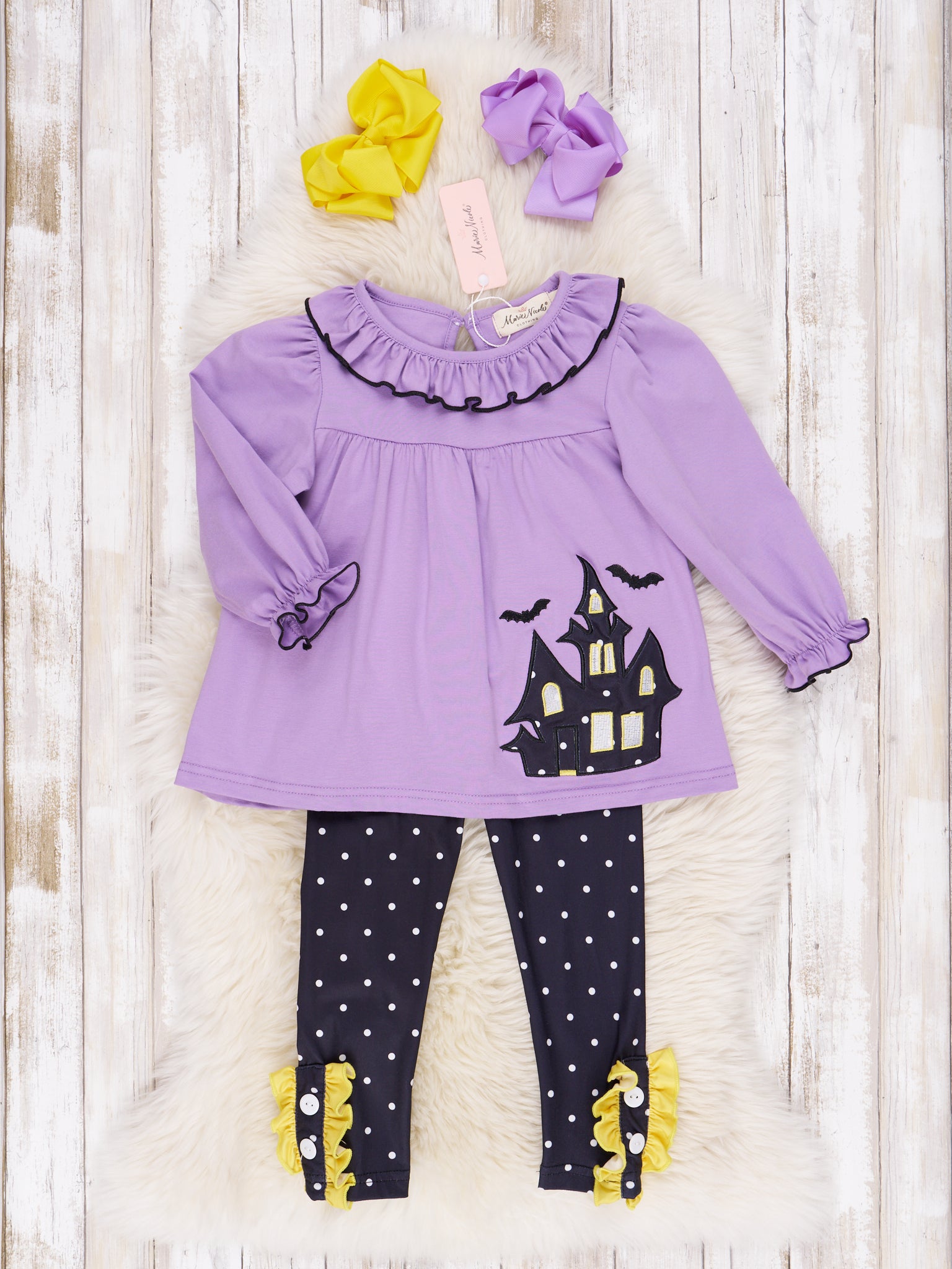 Purple Hallows Eve Ruffle Outfit - Marie Nicole Clothing