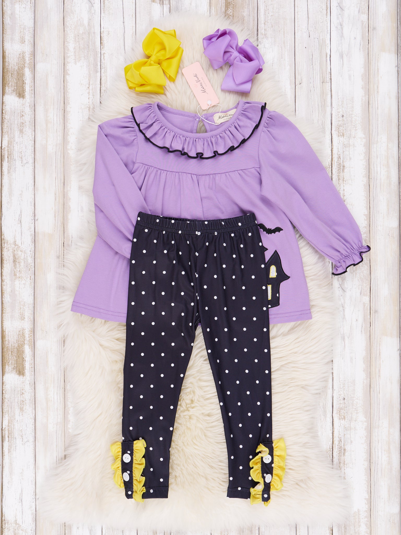 Purple Hallows Eve Ruffle Outfit - Marie Nicole Clothing
