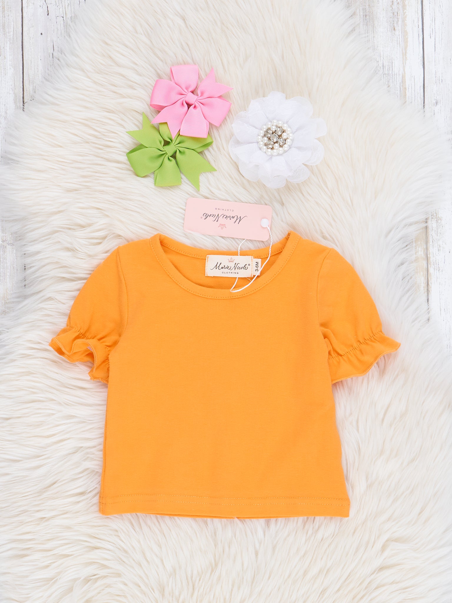 Orange Gingham Embroidered Carrot Overalls Set - Marie Nicole Clothing
