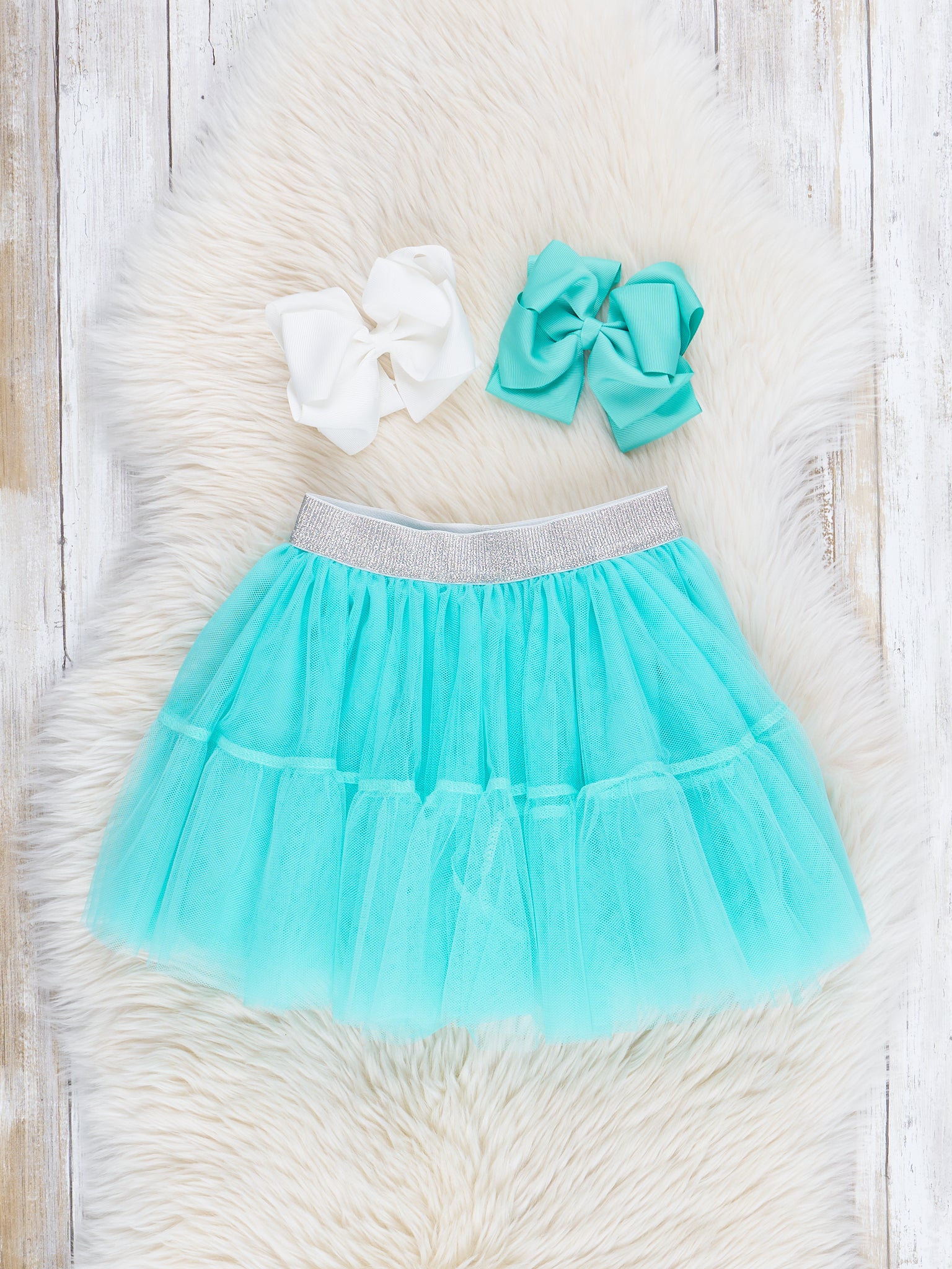 Grey Striped Bubblegum Bunny Tulle Outfit w/ Skirt - Marie Nicole Clothing