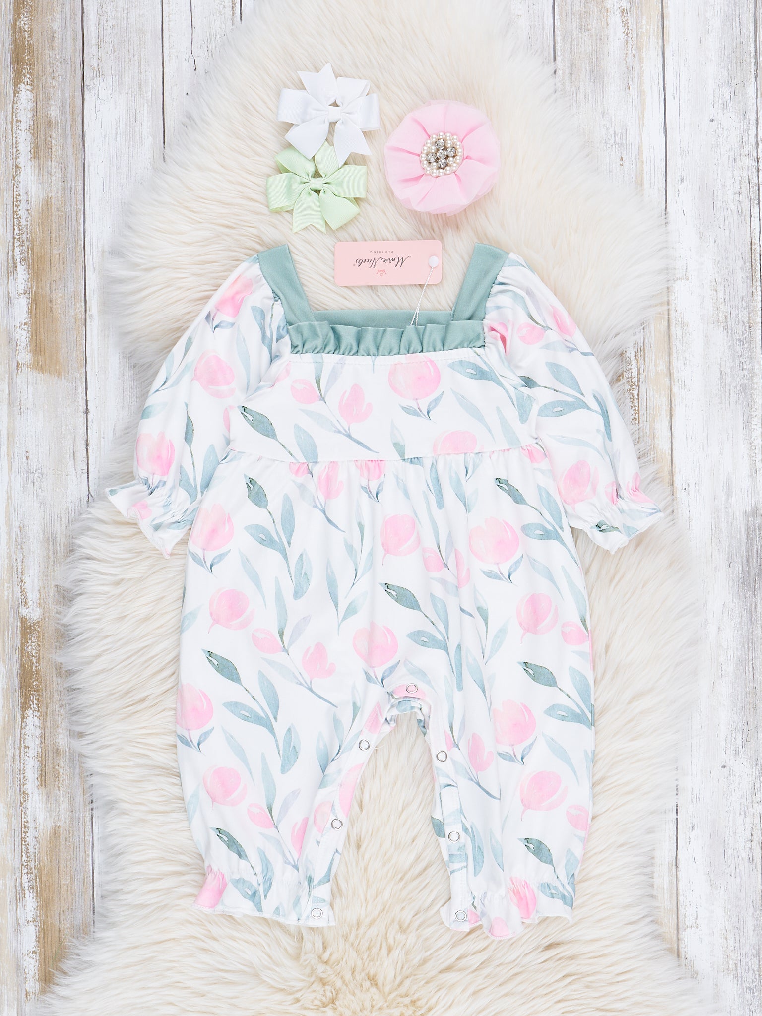 Sweet Tulip Garden Ruffle Romper - Marie Nicole Clothing