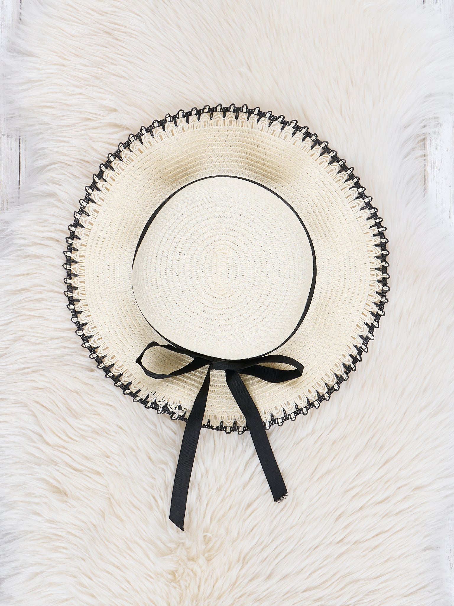 White Ruffle Sun Hat - Marie Nicole Clothing