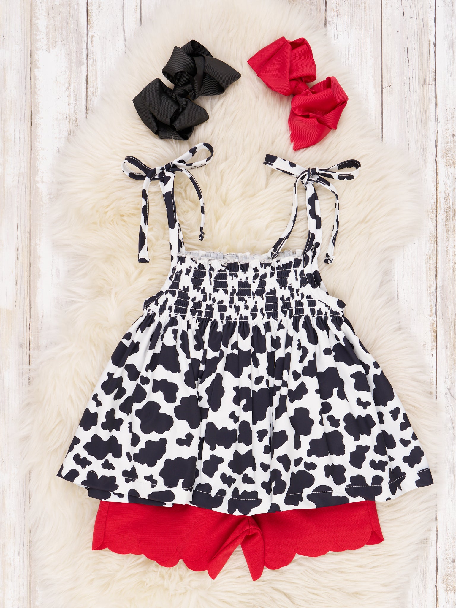 Cow Print Tank & Scalloped Shorts Outfit - Marie Nicole Clothing