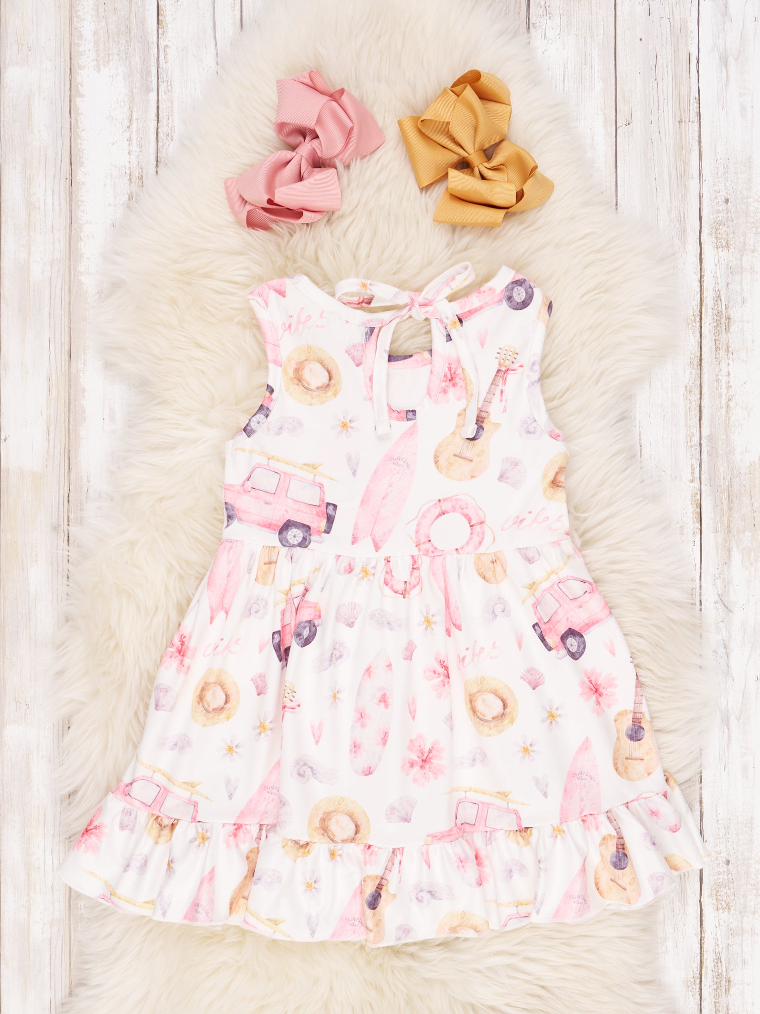 Surf Board Ruffle Dress - Marie Nicole Clothing