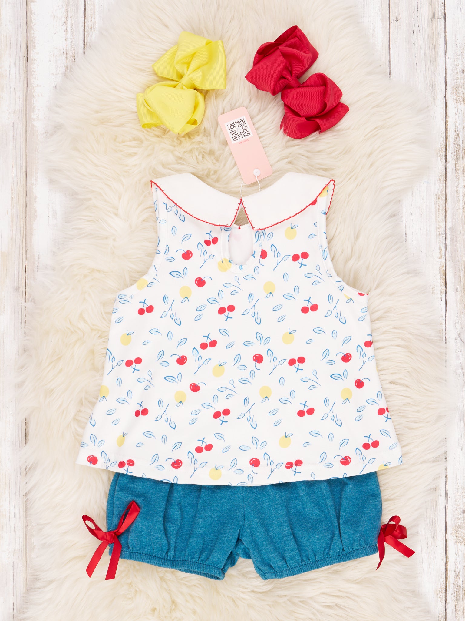 Lemons & Cherries Ruffle Outfit - Marie Nicole Clothing