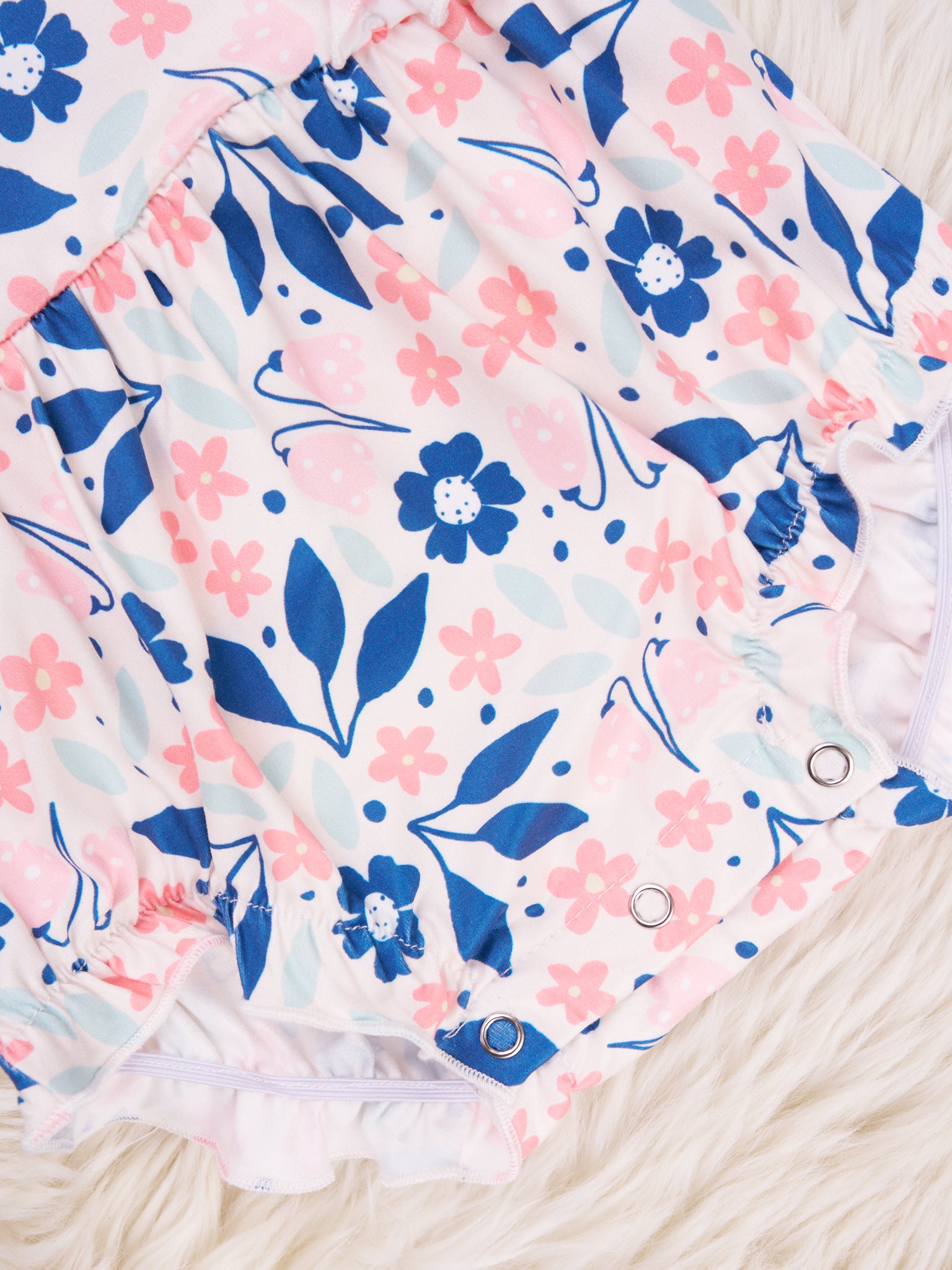 Summer Coral Floral Ruffle Romper - Marie Nicole Clothing