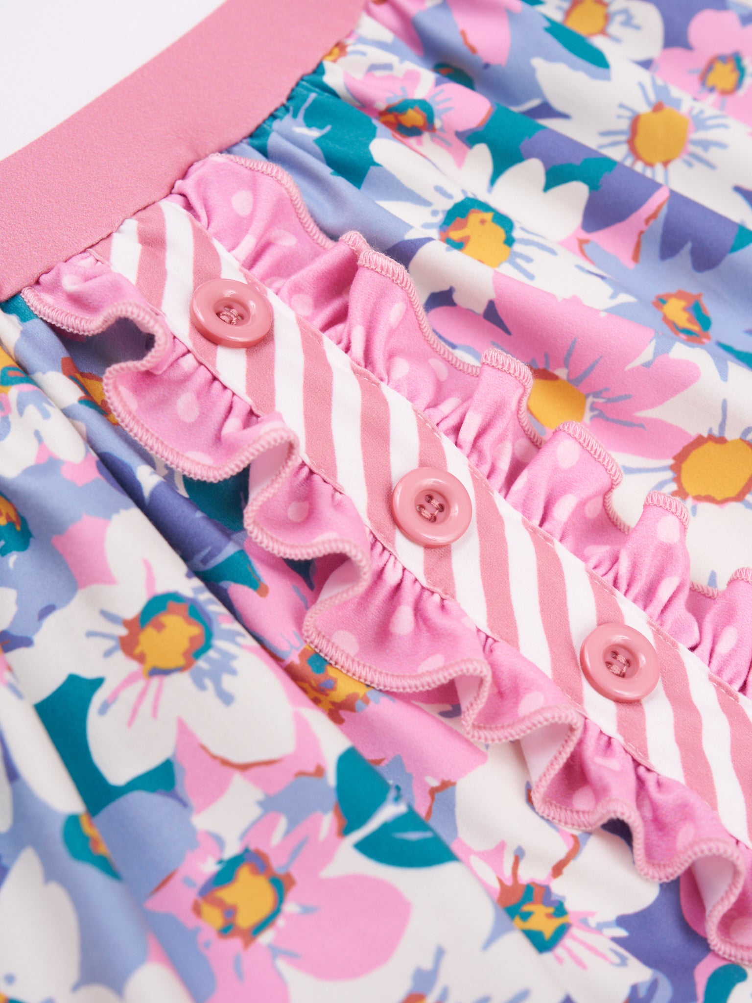 Blue Daisy Striped Ruffle Dress - Marie Nicole Clothing