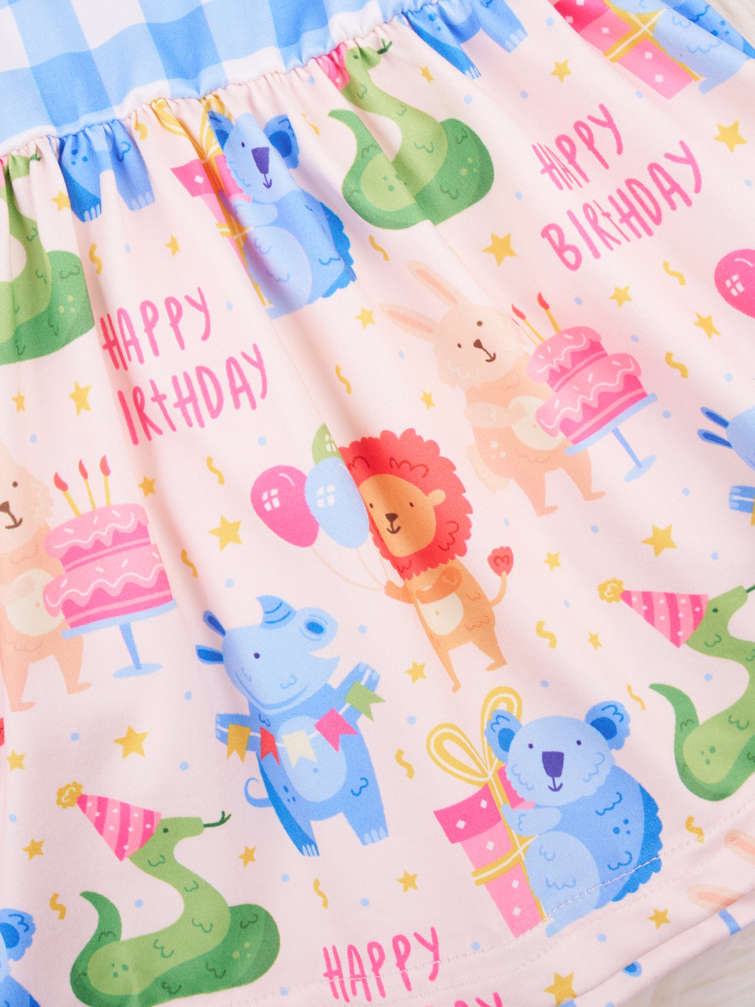 "Happy Birthday" Gingham Ruffle Outfit - Marie Nicole Clothing