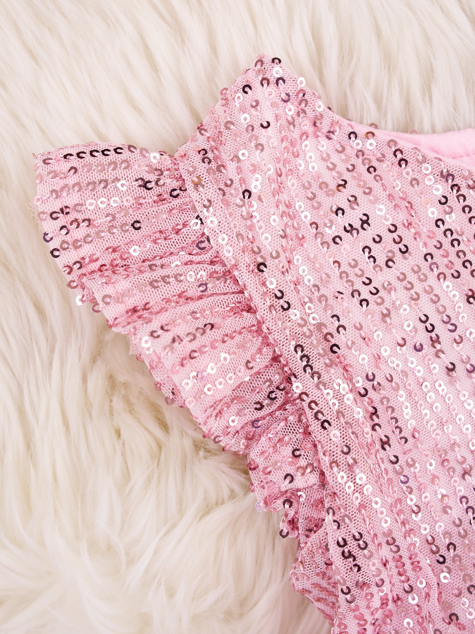 Pink Sequin Tiered Tulle Dress - Marie Nicole Clothing