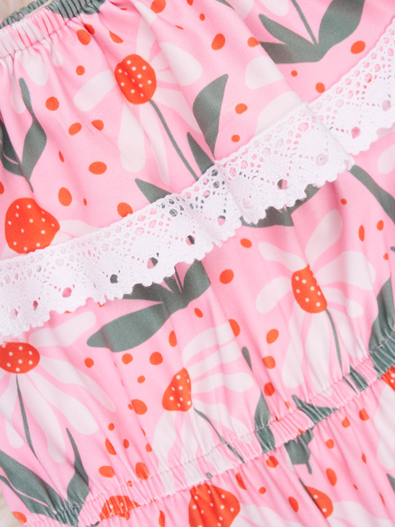 Pink Summer Daisy Ruffle Dress - Marie Nicole Clothing