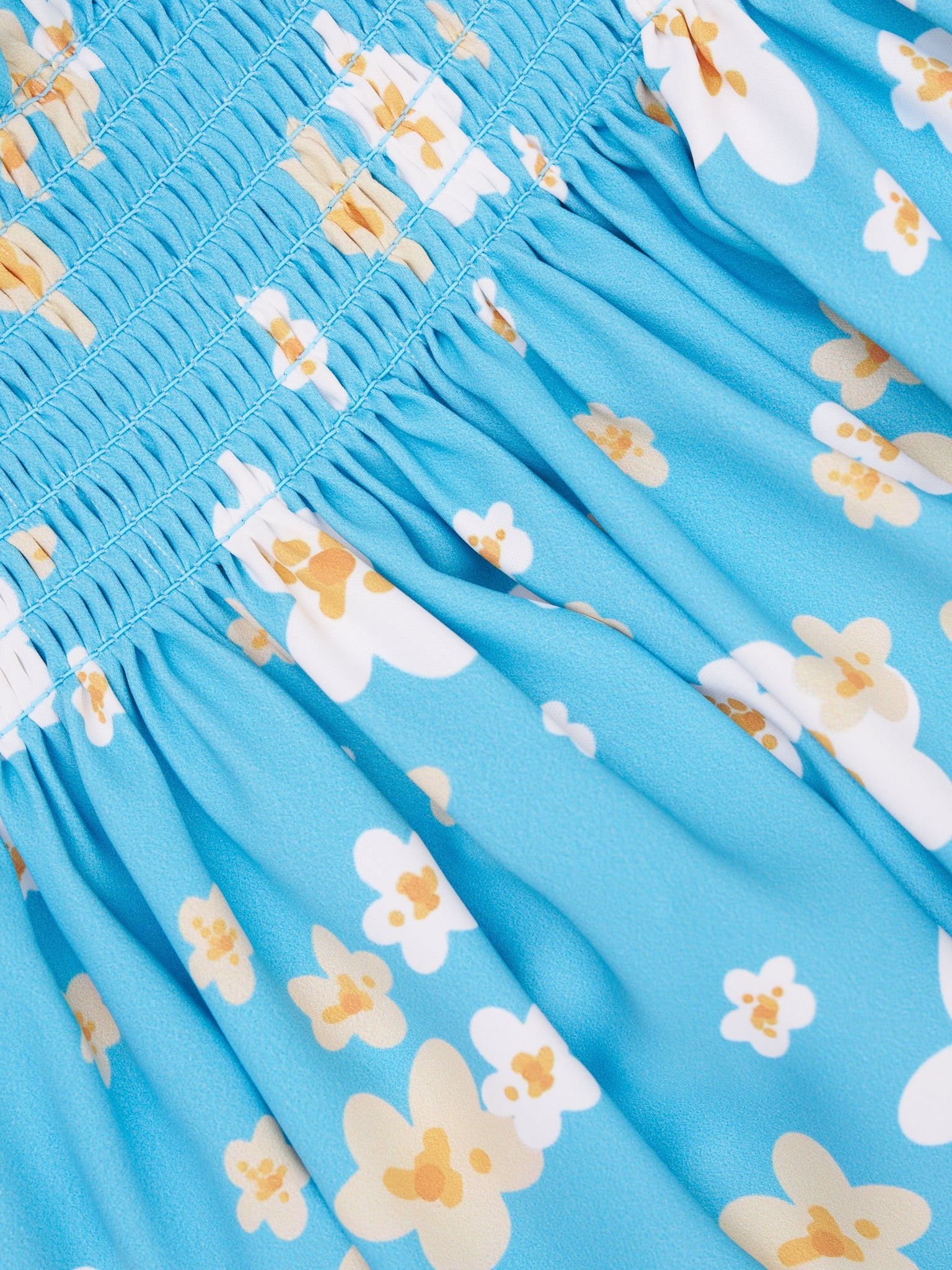 Teal Tiered Daisy Tank & Yellow Shorts Outfit - Marie Nicole Clothing