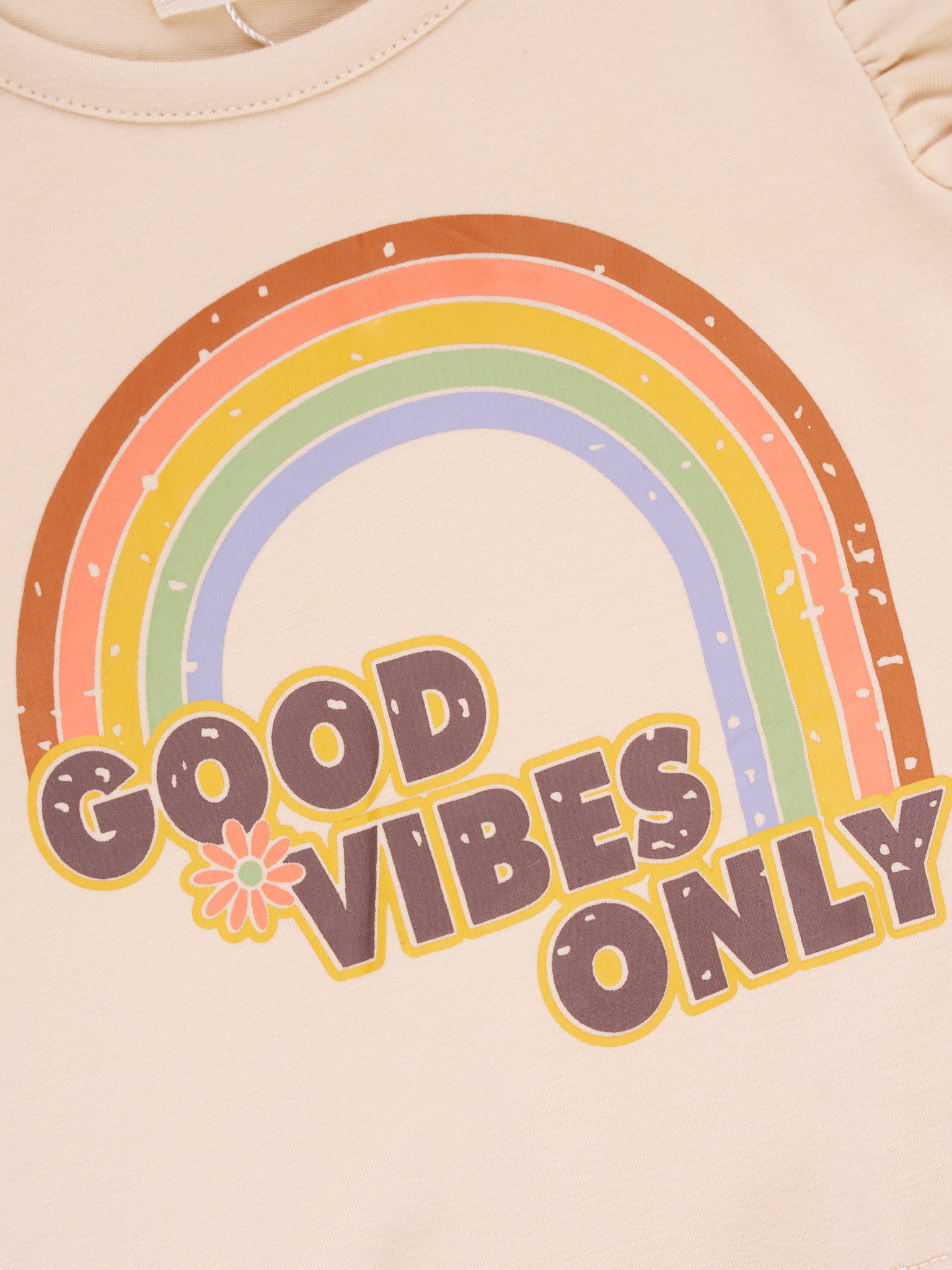 Rainbow "Good Vibes Only" Ruffle Outfit - Marie Nicole Clothing