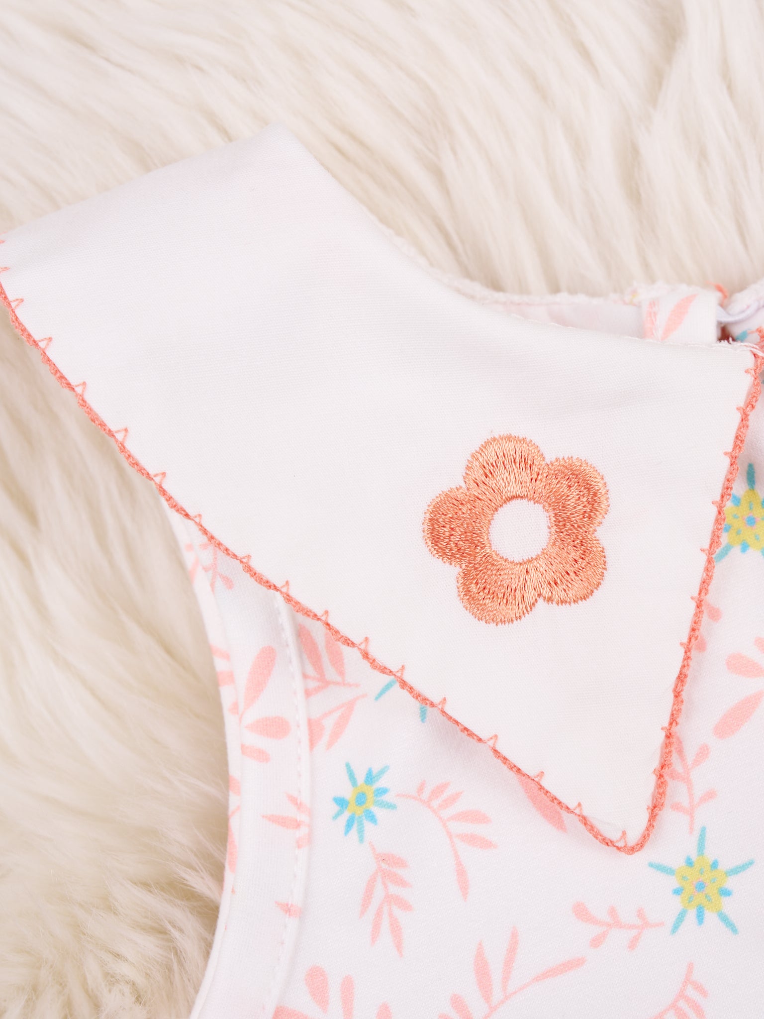Light Orange Floral Ruffle Outfit - Marie Nicole Clothing