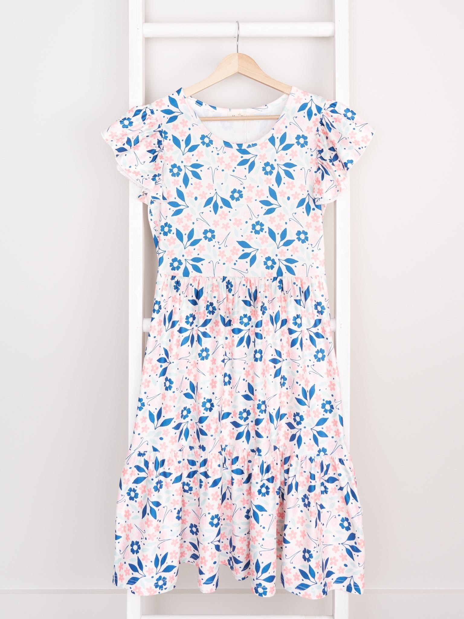 Mom & Me Summer Coral Floral Ruffle Dress - Marie Nicole Clothing